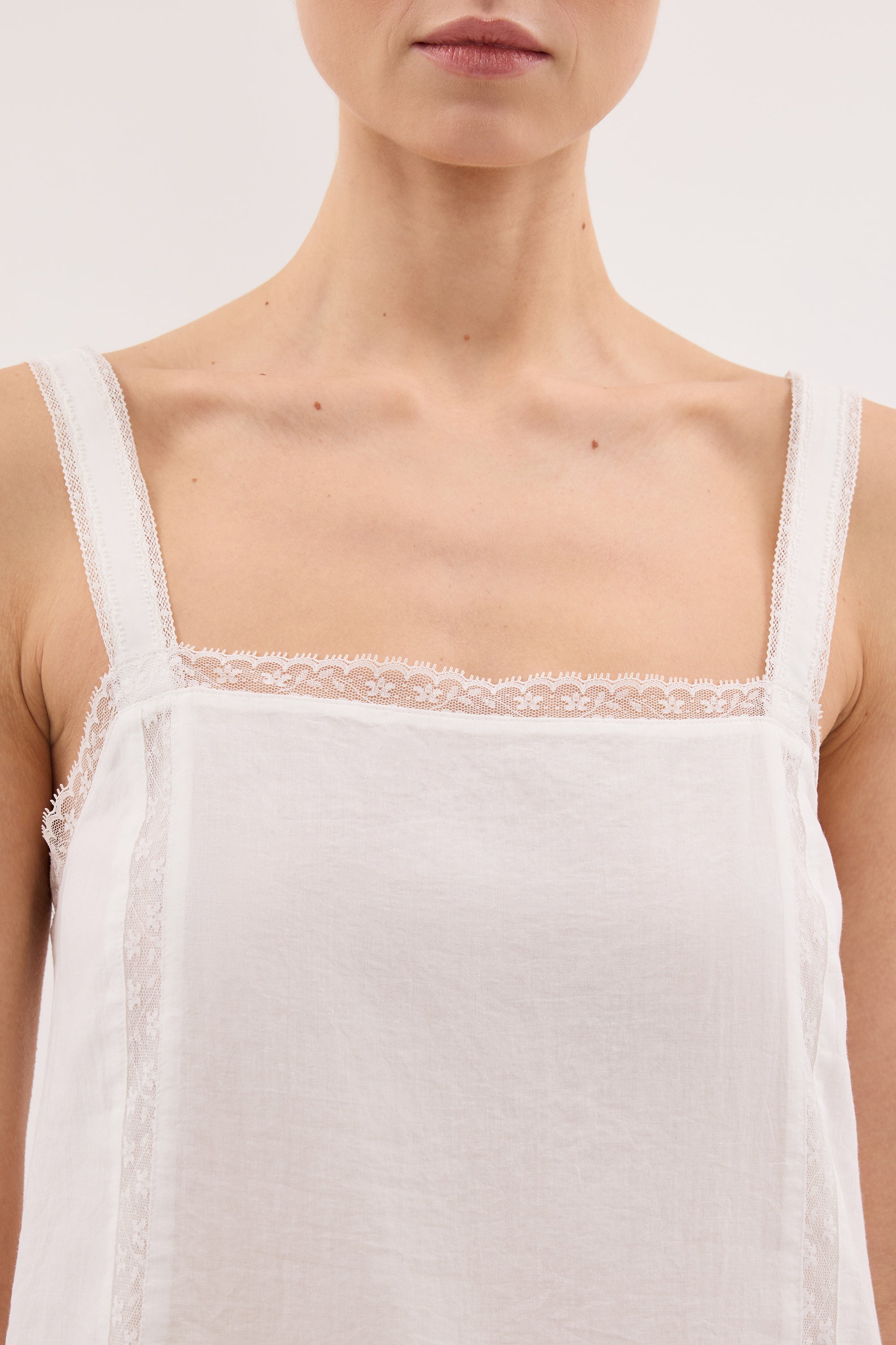 ROSIN WHITE COTTON VOILE TOP