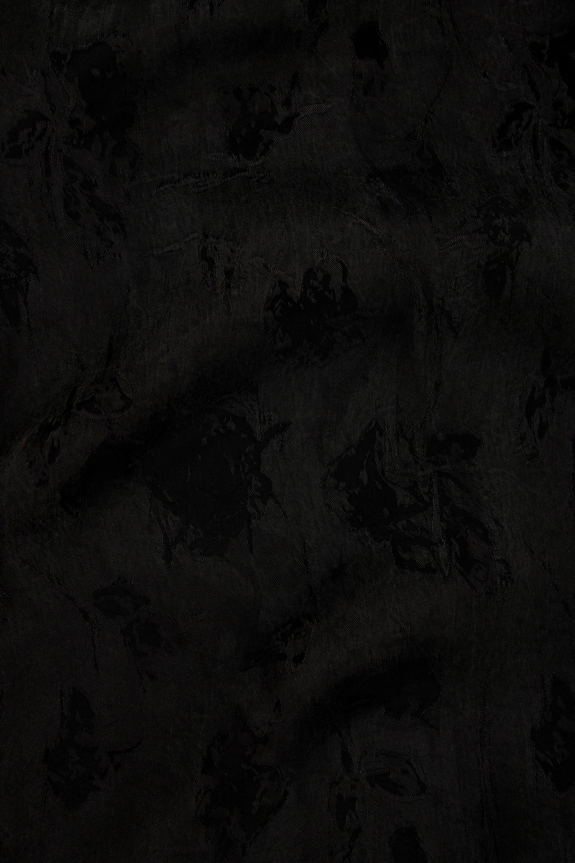 NARA BLACK JACQUARD LONGLINE CAMI TOP