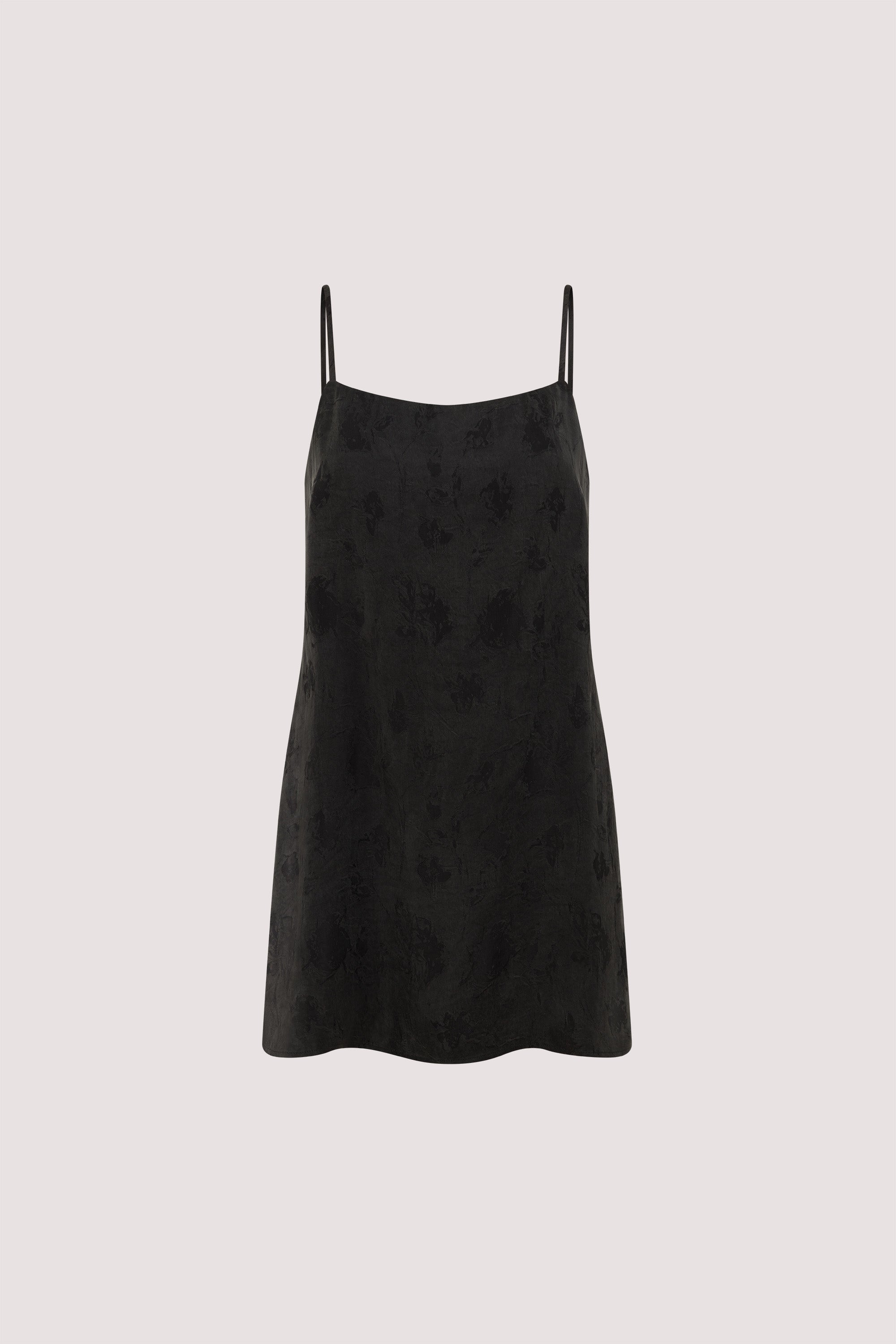 NARA BLACK JACQUARD LONGLINE CAMI TOP
