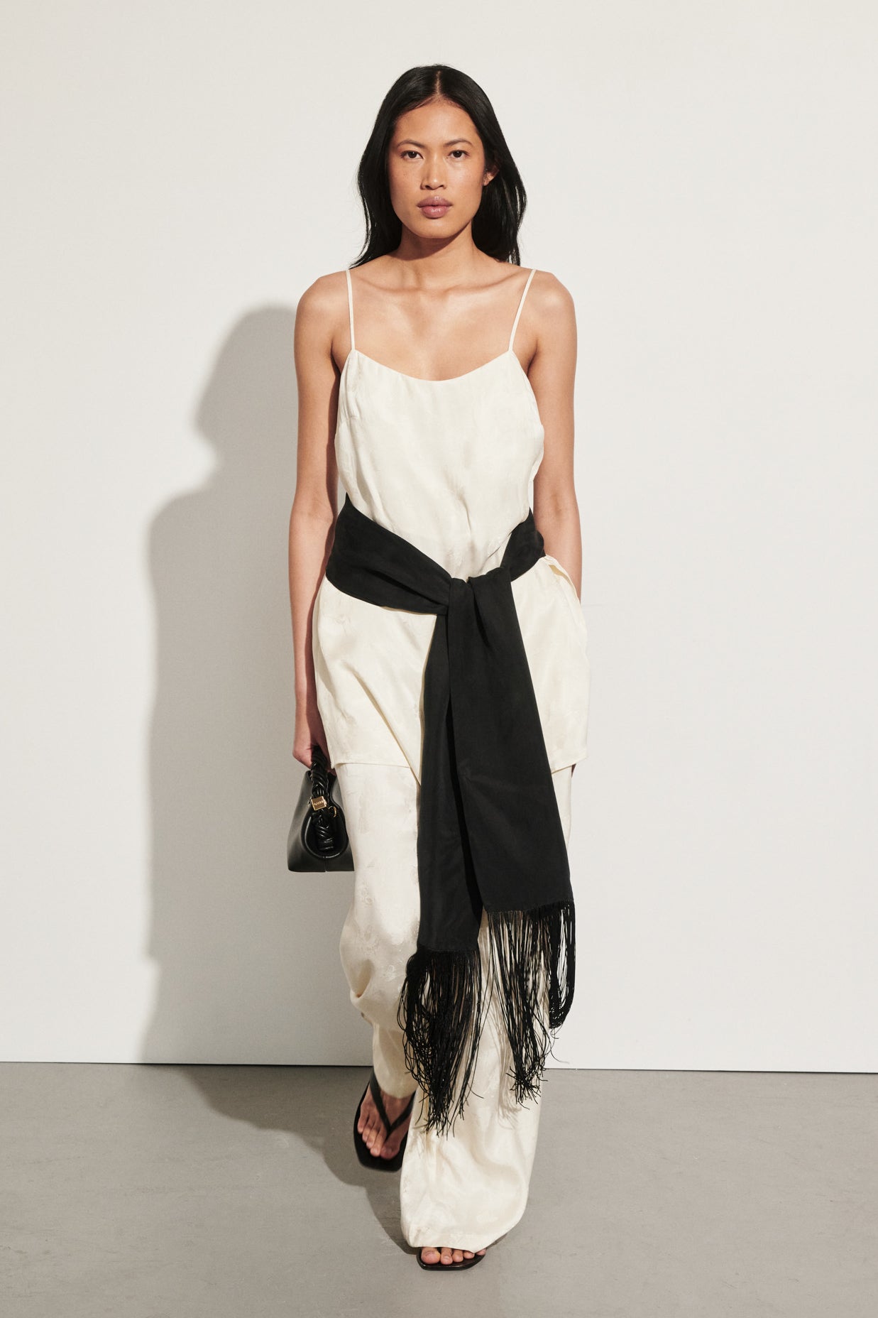 NARA MILK JACQUARD LONGLINE CAMI TOP