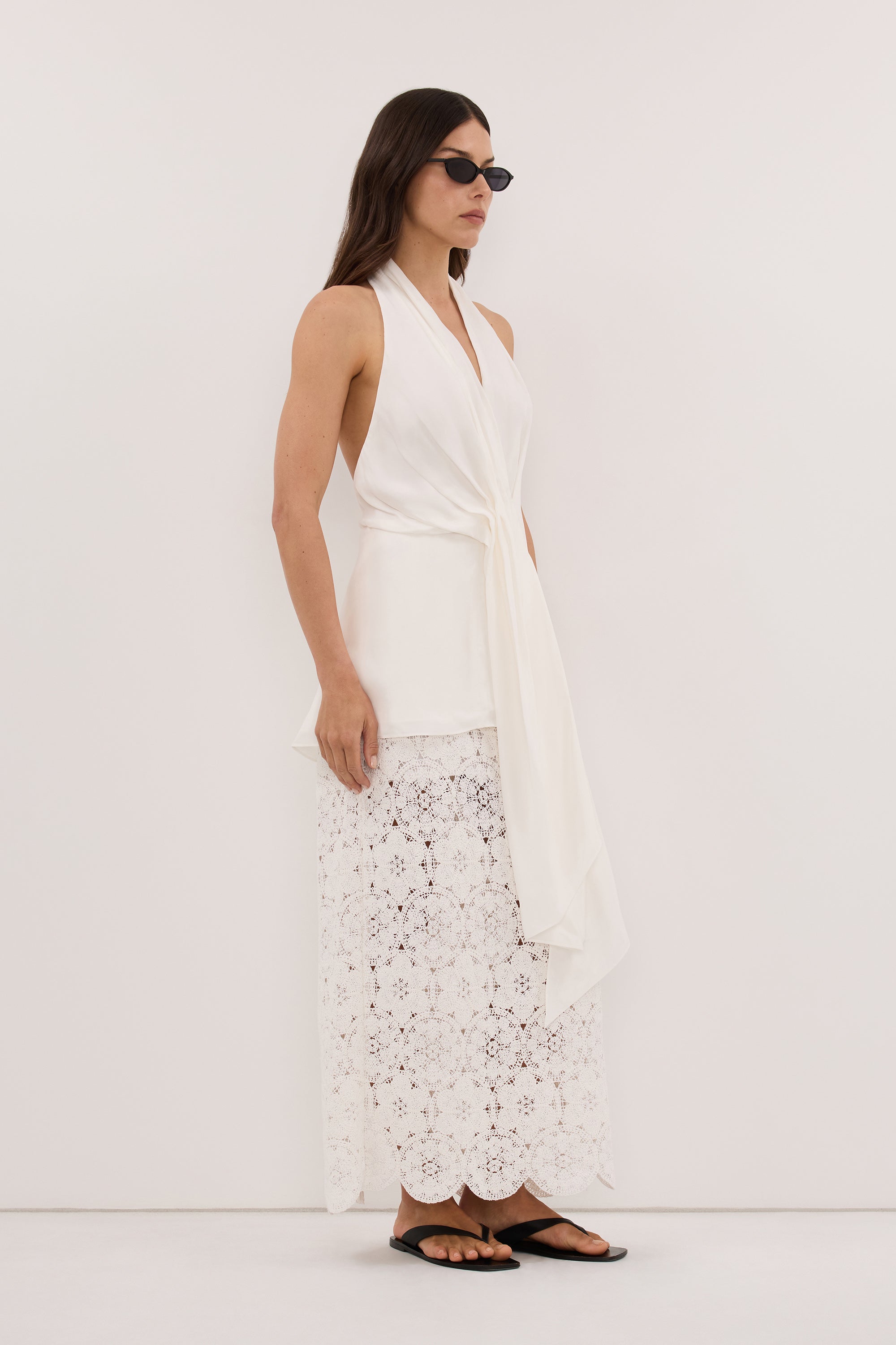 SARIAN WHITE CUPRO TOP