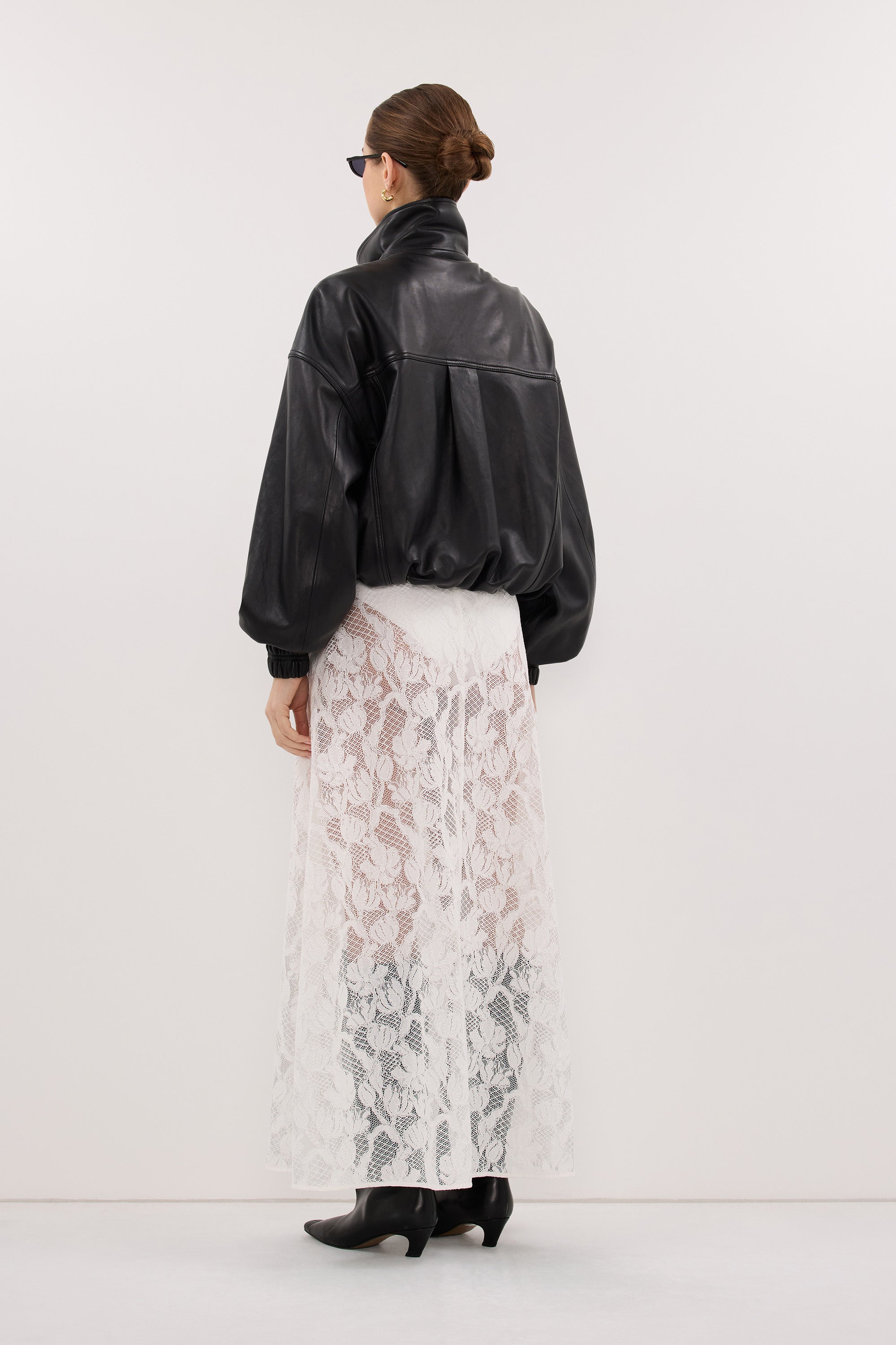 LUCINE WHITE LACE MAXI SKIRT