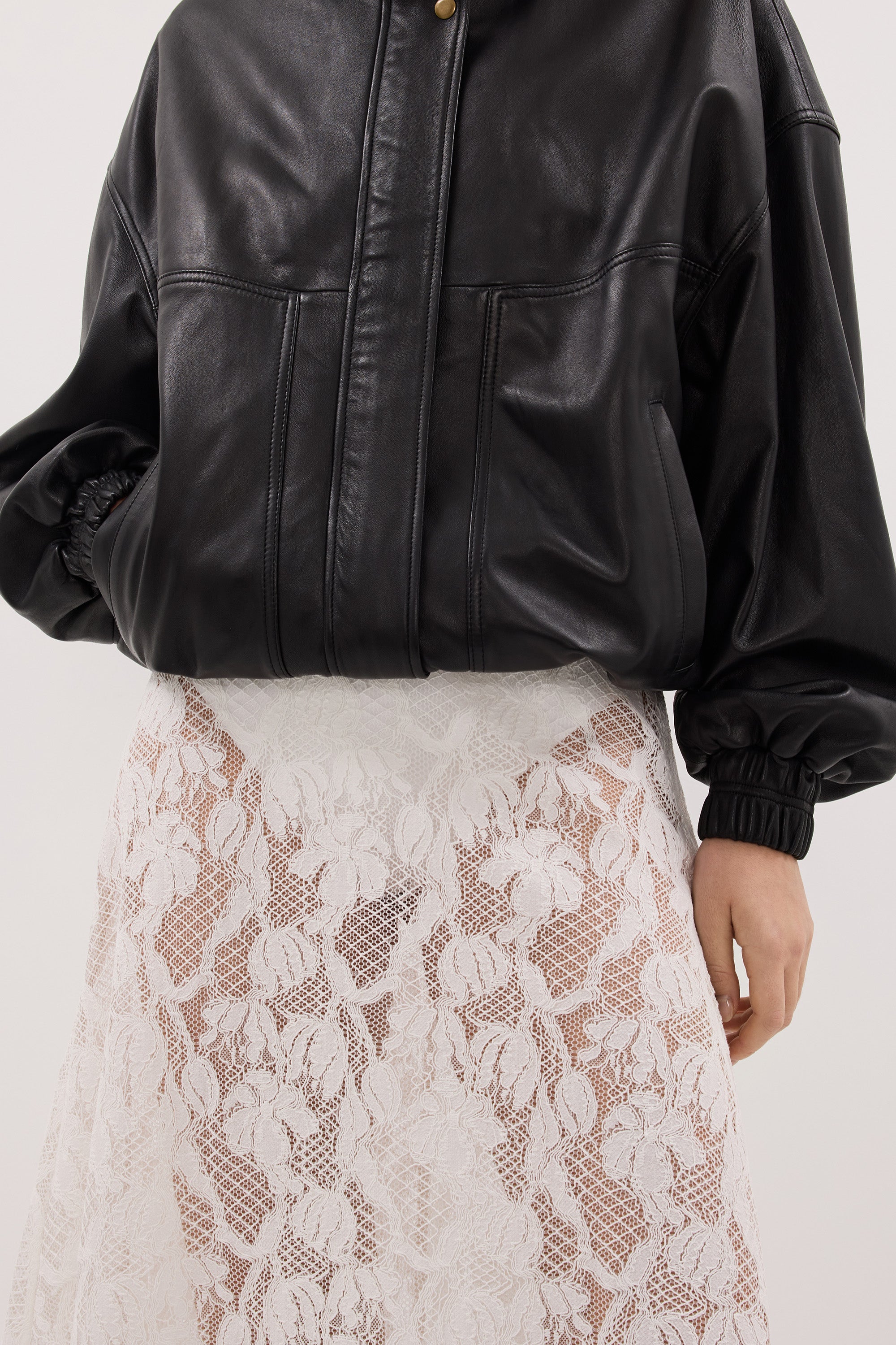 LUCINE WHITE LACE MAXI SKIRT
