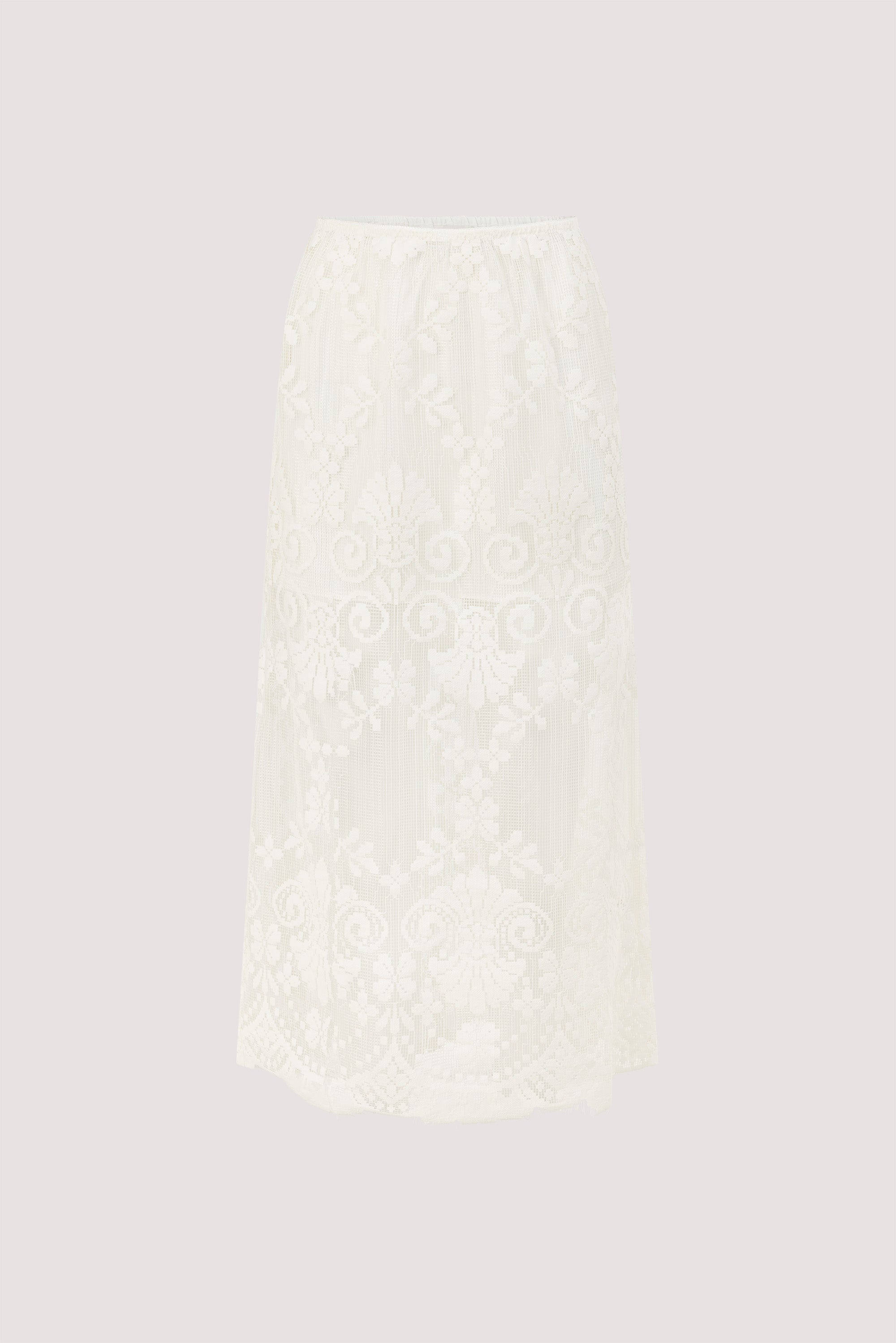REINA IVORY LACE MIDI SKIRT