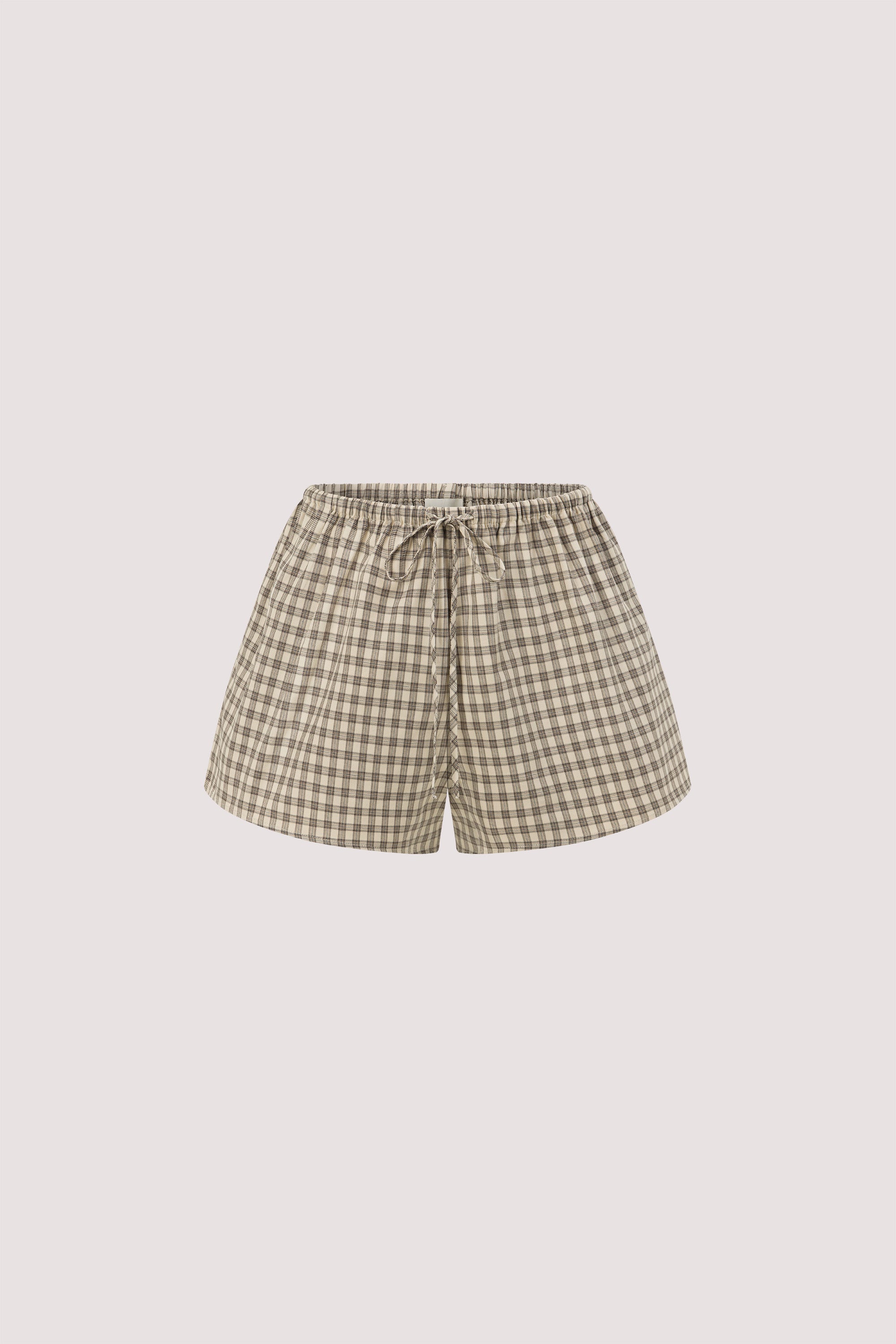 ODESSA BEIGE CHECK COTTON SHORT