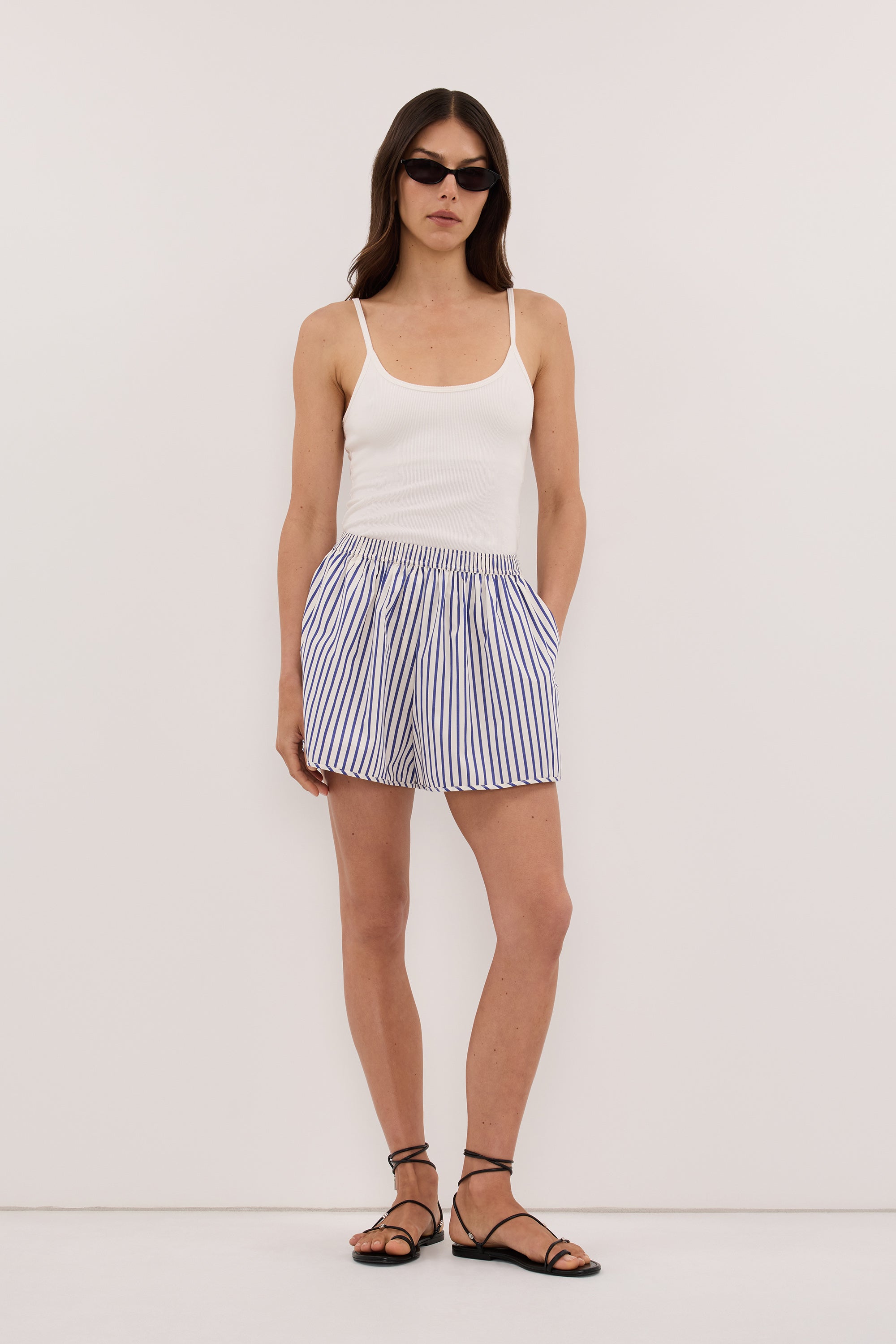 HELENE BLUE STRIPE COTTON SHORT