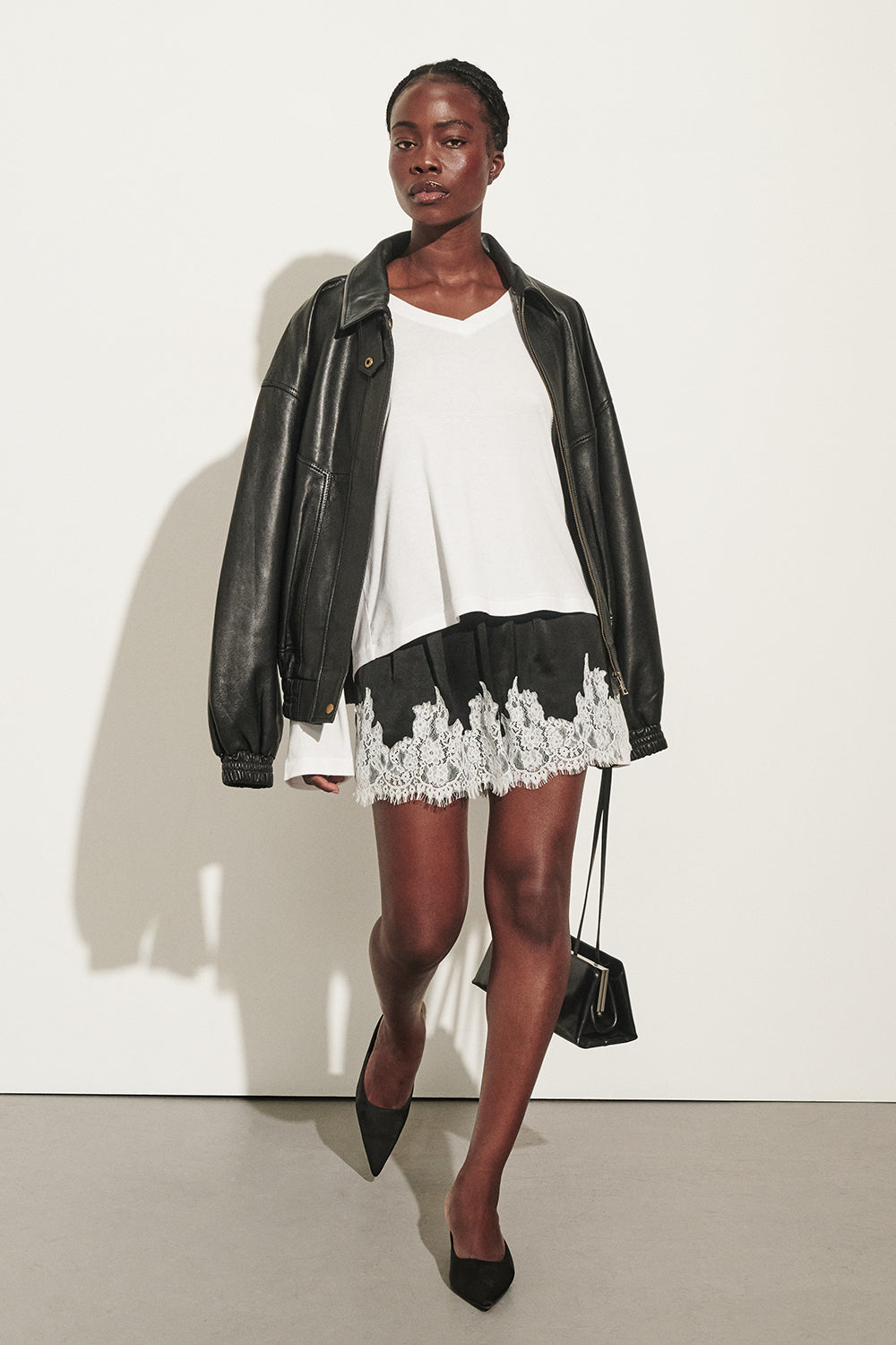 AMELINE BLACK SATIN SHORT