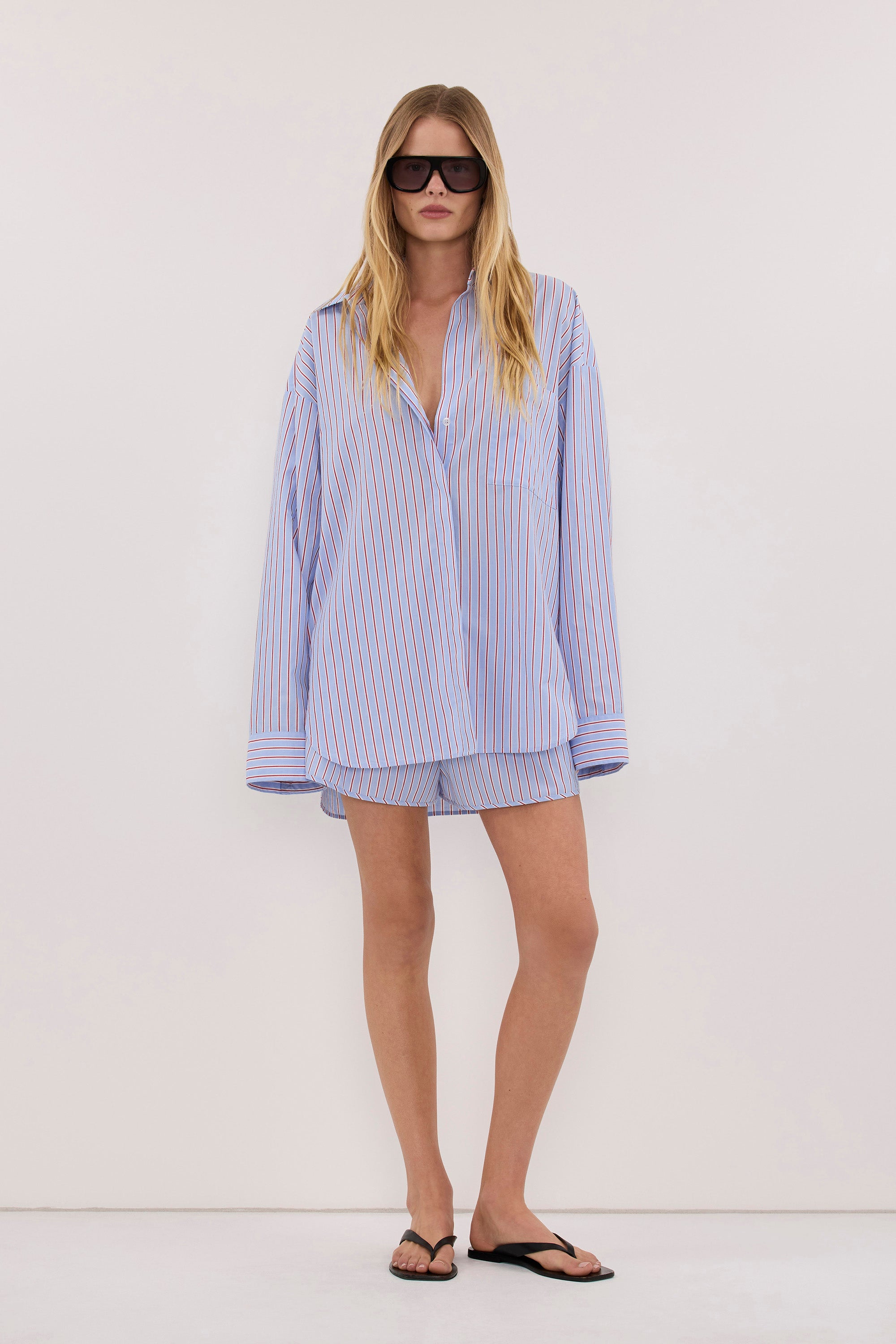 ORSON BLUE STRIPE COTTON SHORT