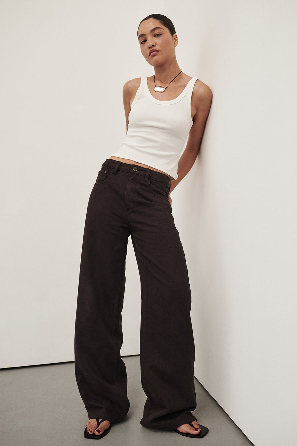 REAGAN 2.0 BURNT CHOC SLOUCHY JEAN Clothing DISSH Boutiques 4 BURNT CHOC 