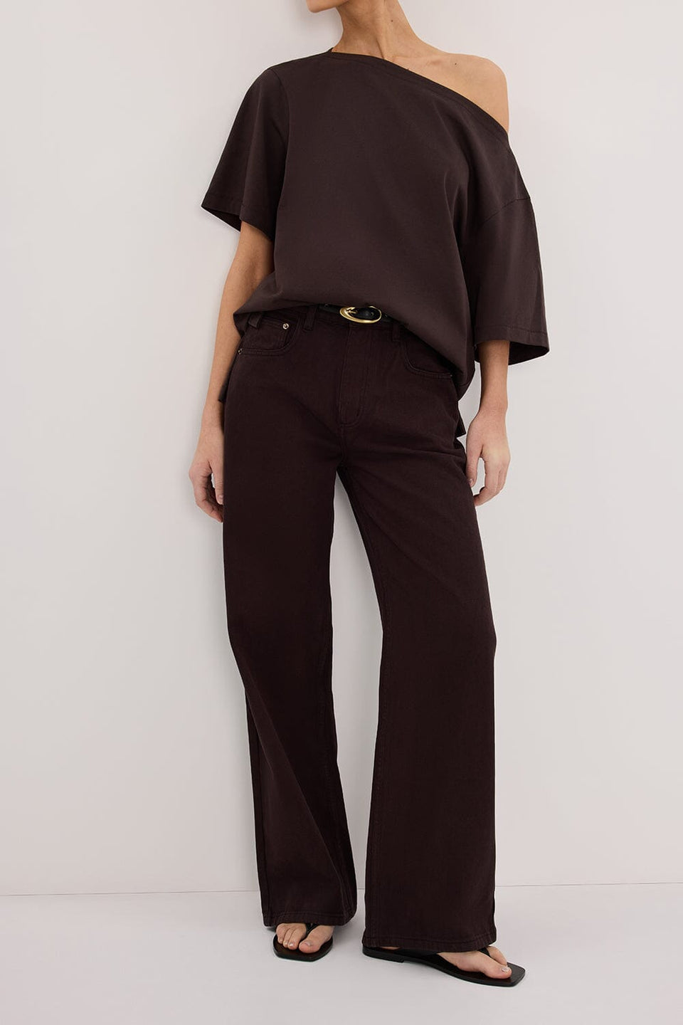 REAGAN 2.0 BURNT CHOC SLOUCHY JEAN Clothing DISSH Boutiques 