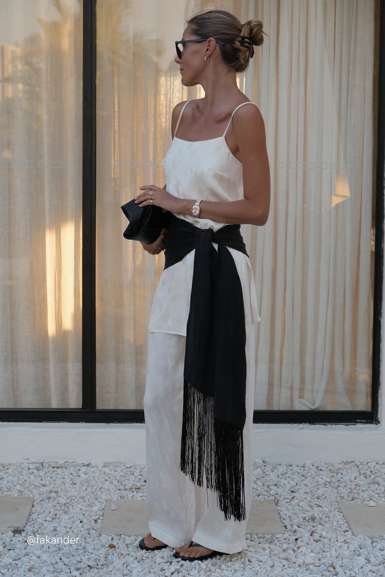 NARA MILK JACQUARD PANT