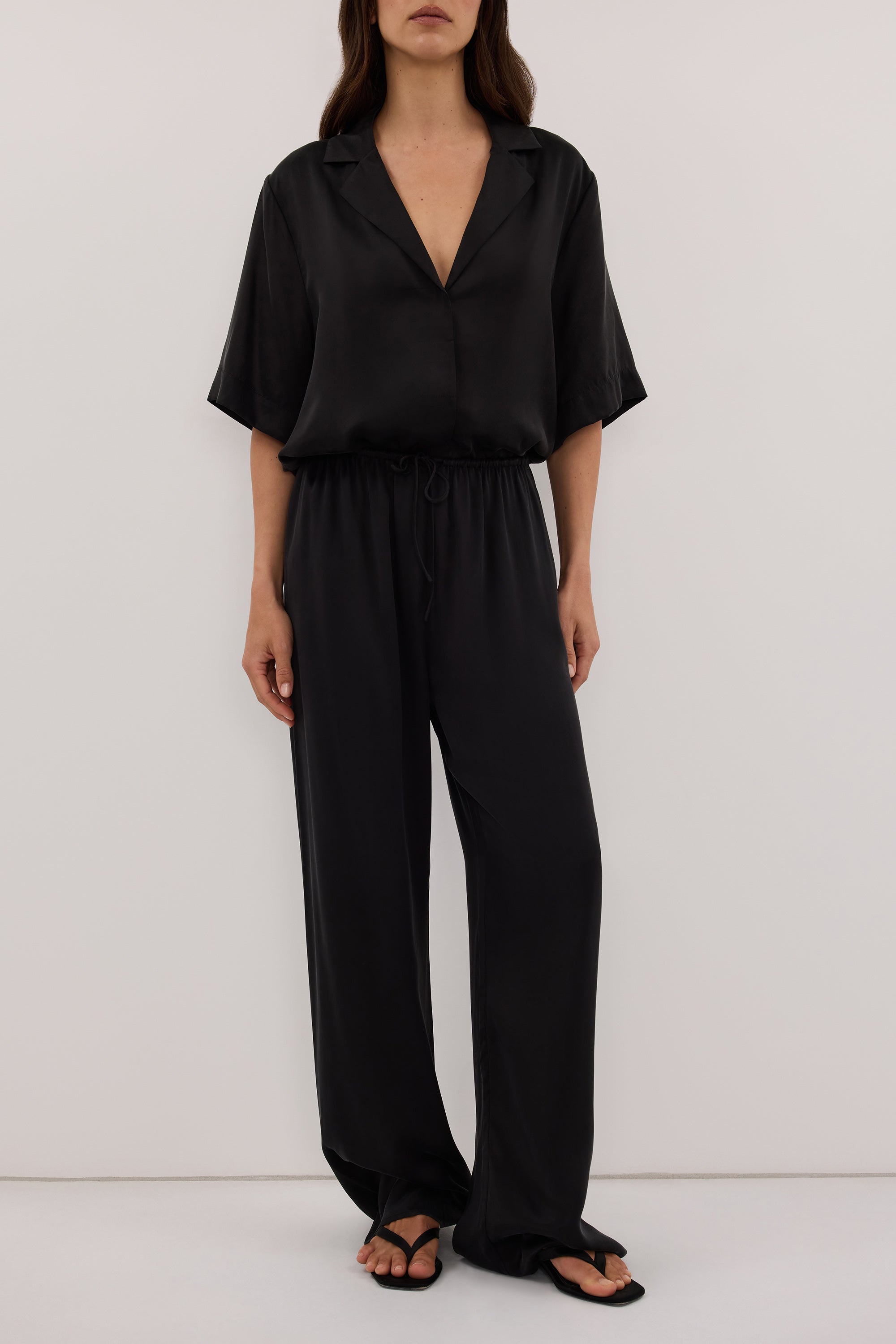 MICAH BLACK SILK PANT