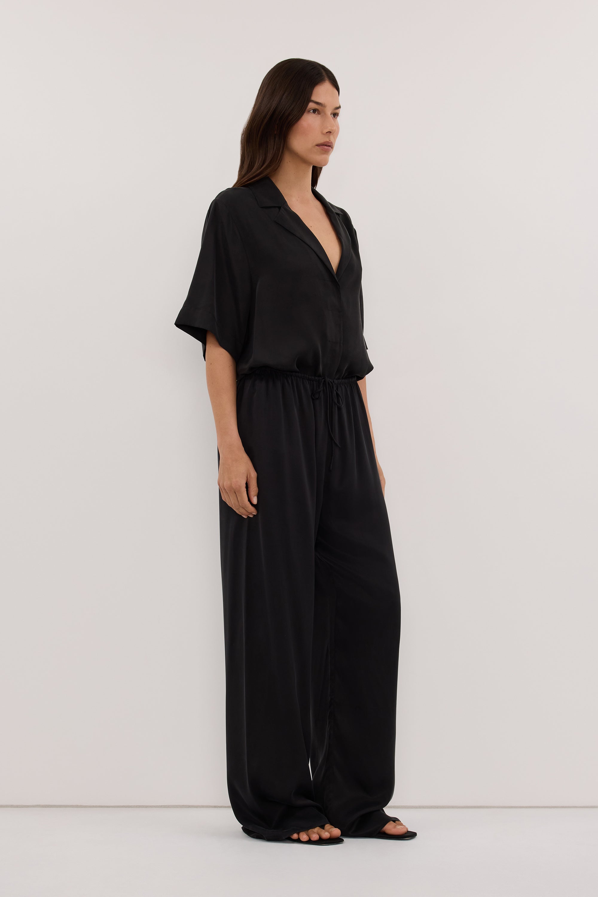 MICAH BLACK SILK PANT