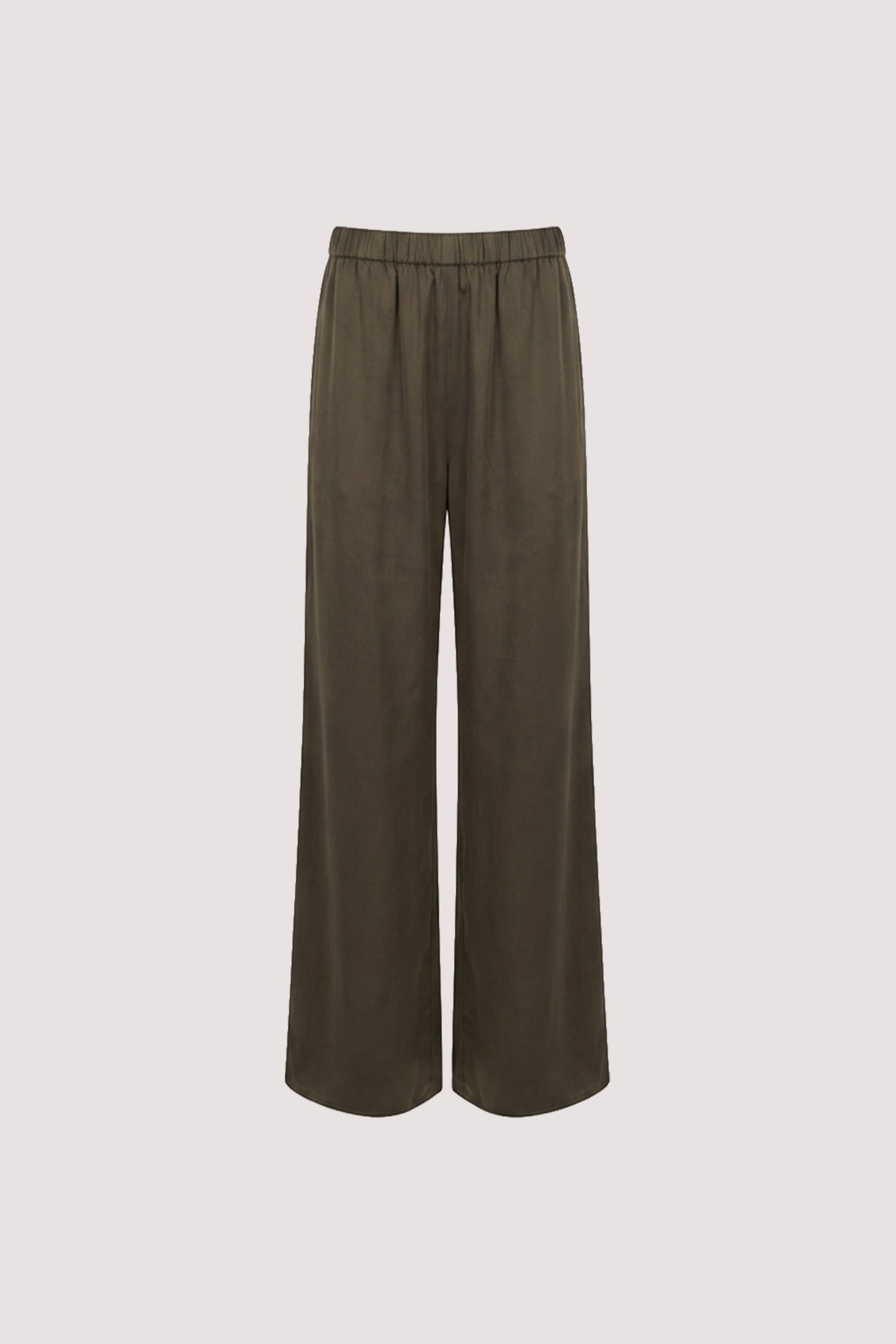 MICAH OLIVE SILK PANT - PRE ORDER
