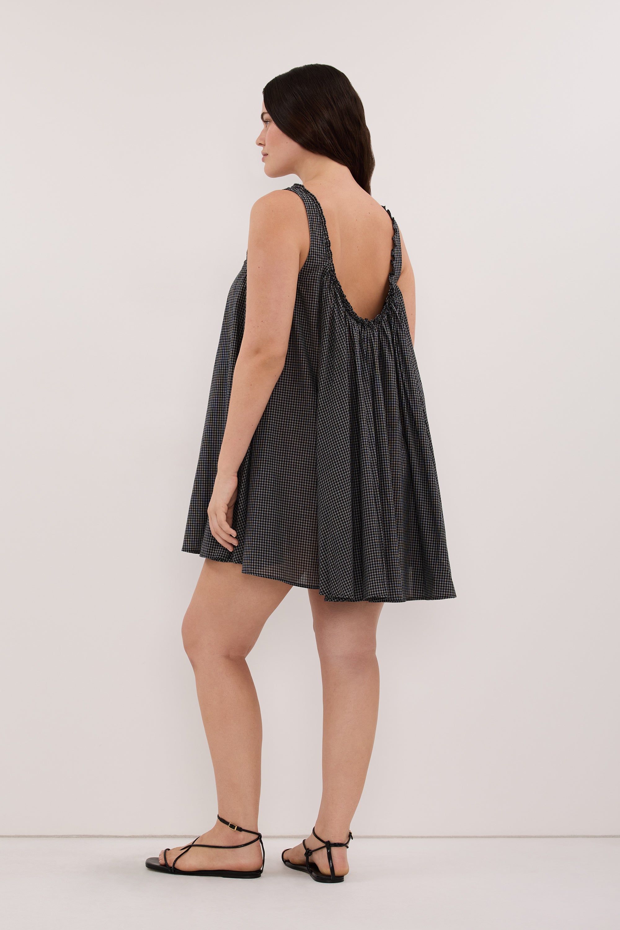 ARABELLA BLACK CHECK MINI DRESS