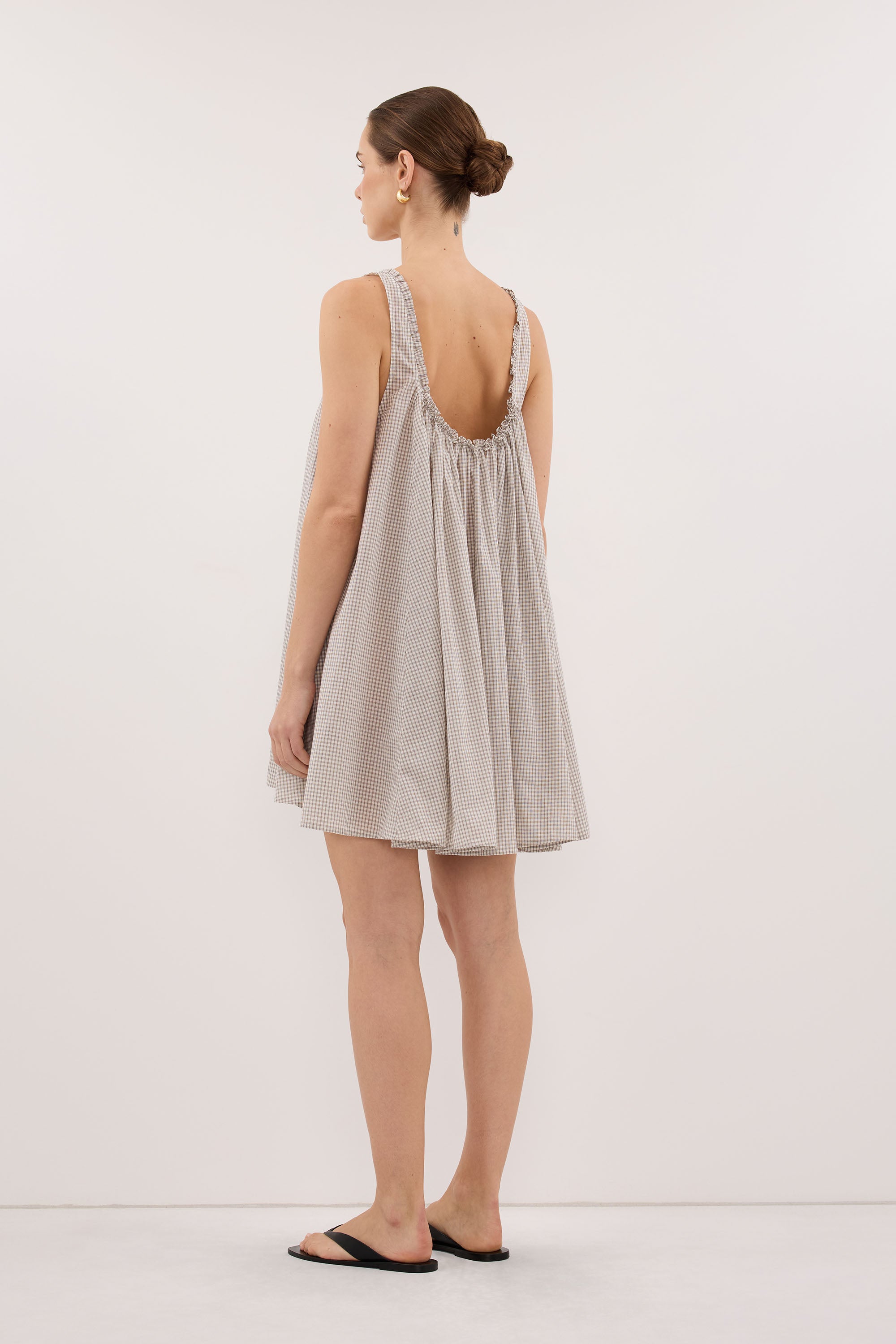 ARABELLA CREAM CHECK MINI DRESS