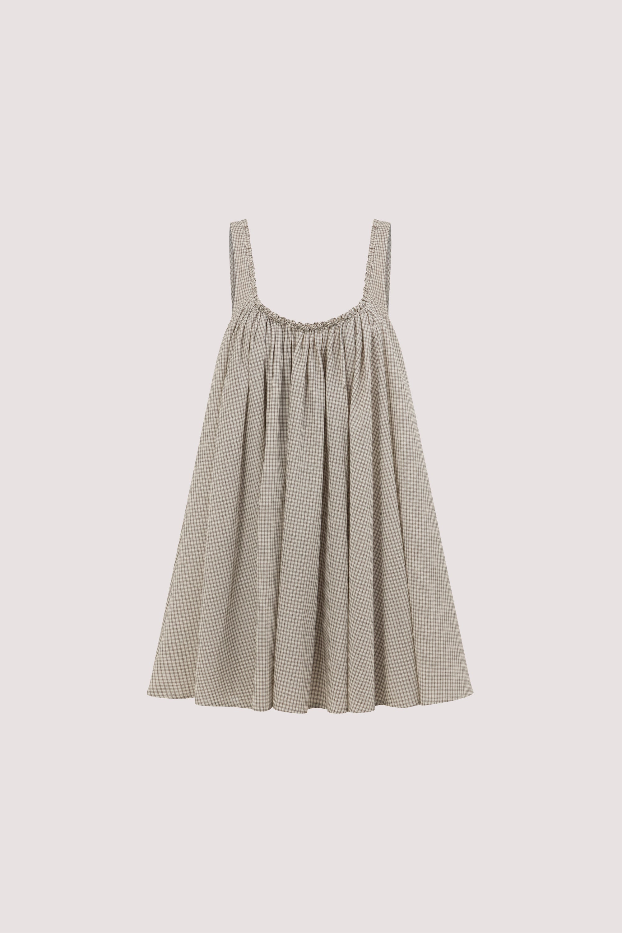 ARABELLA CREAM CHECK MINI DRESS