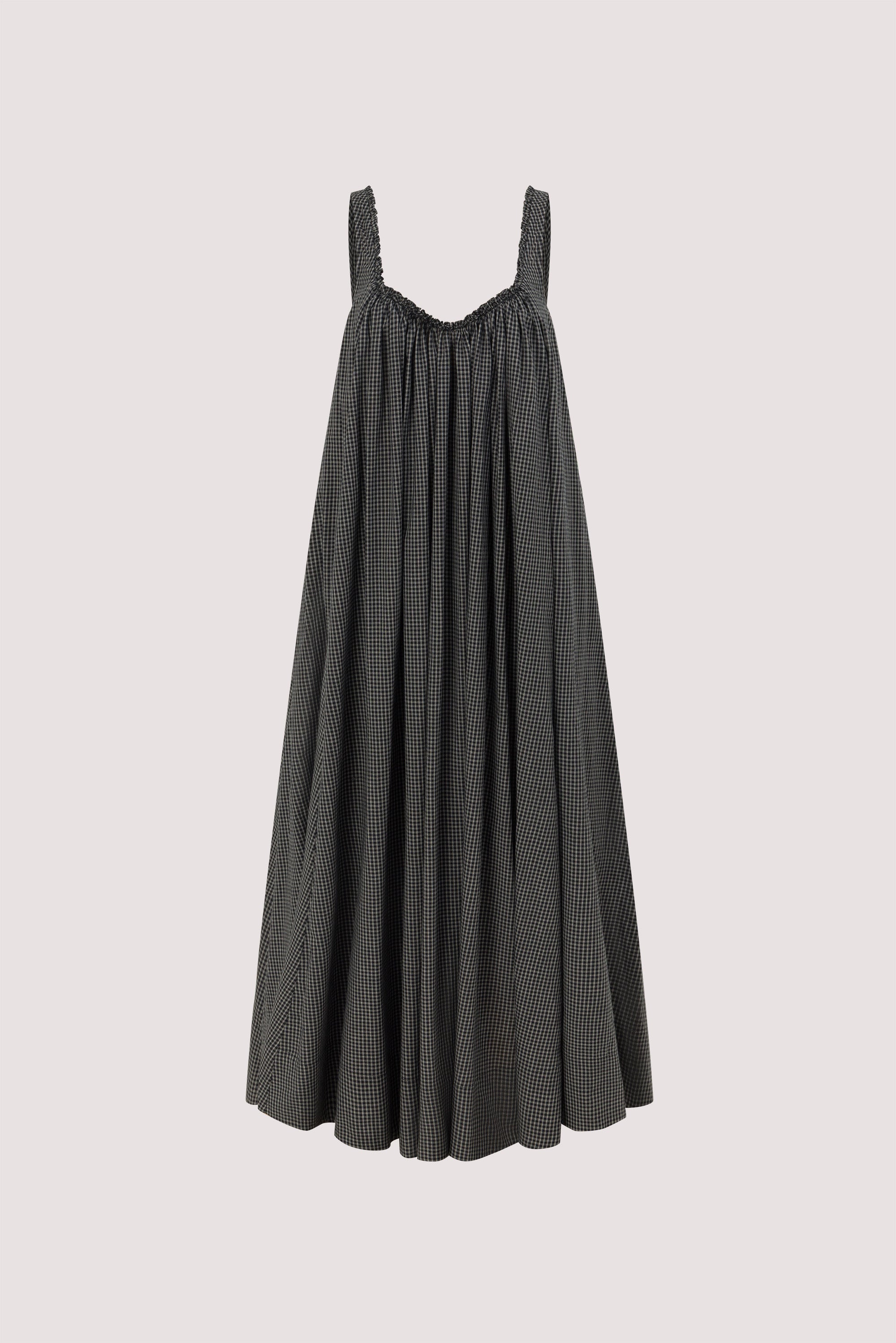 ARABELLA BLACK CHECK MIDI DRESS
