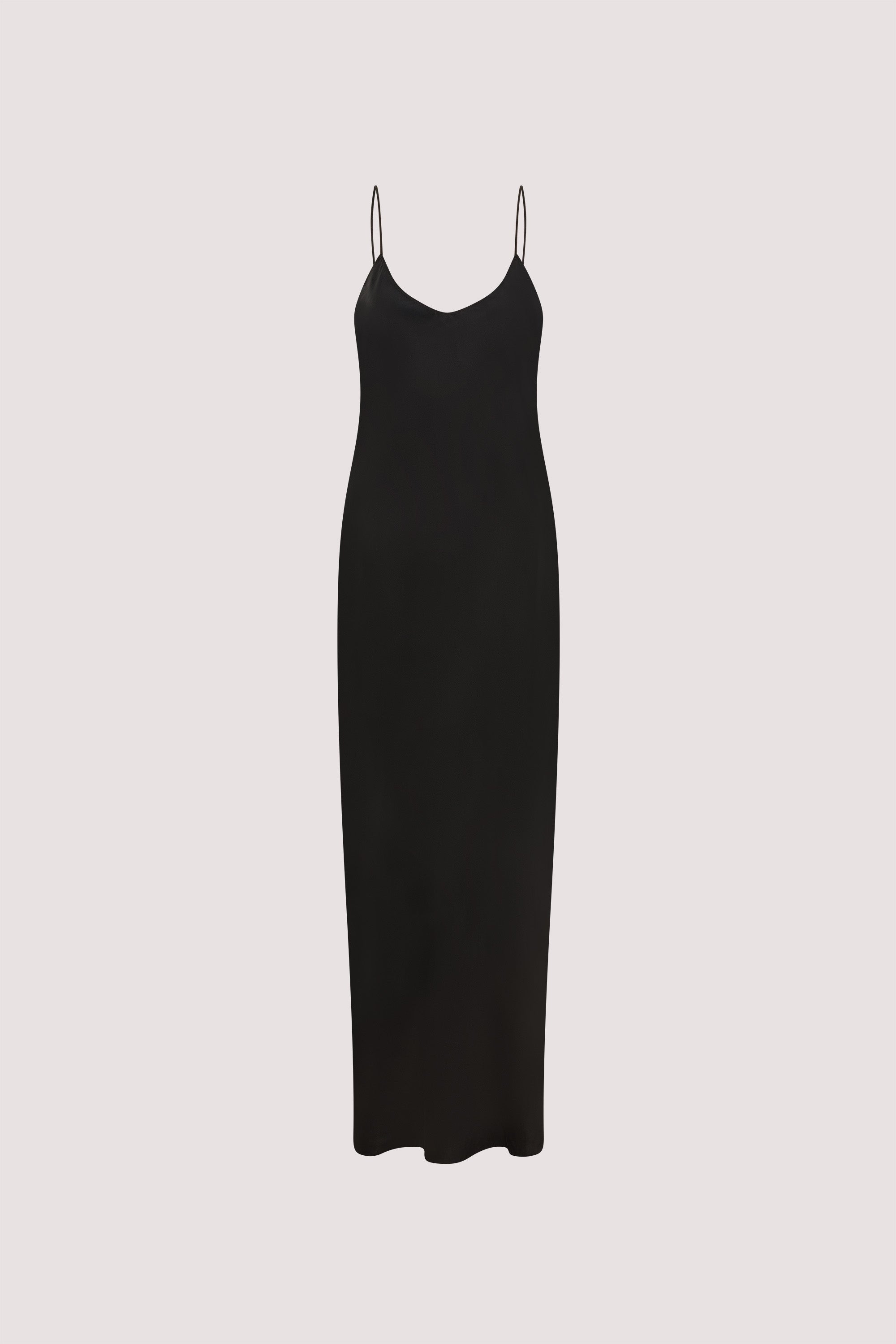JOANNE BLACK SILK SLIP DRESS