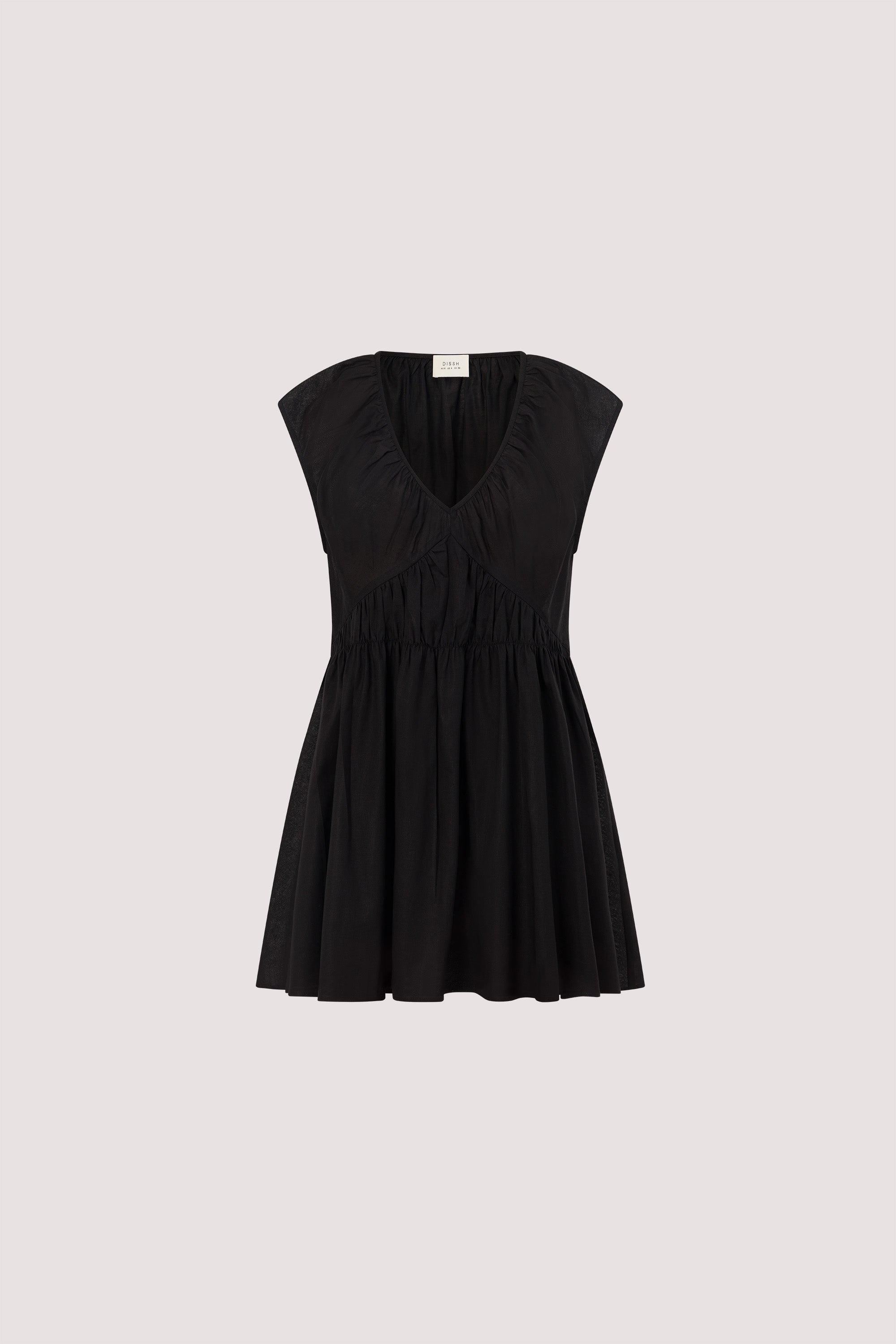 BILLIE BLACK LINEN BLEND MINI DRESS