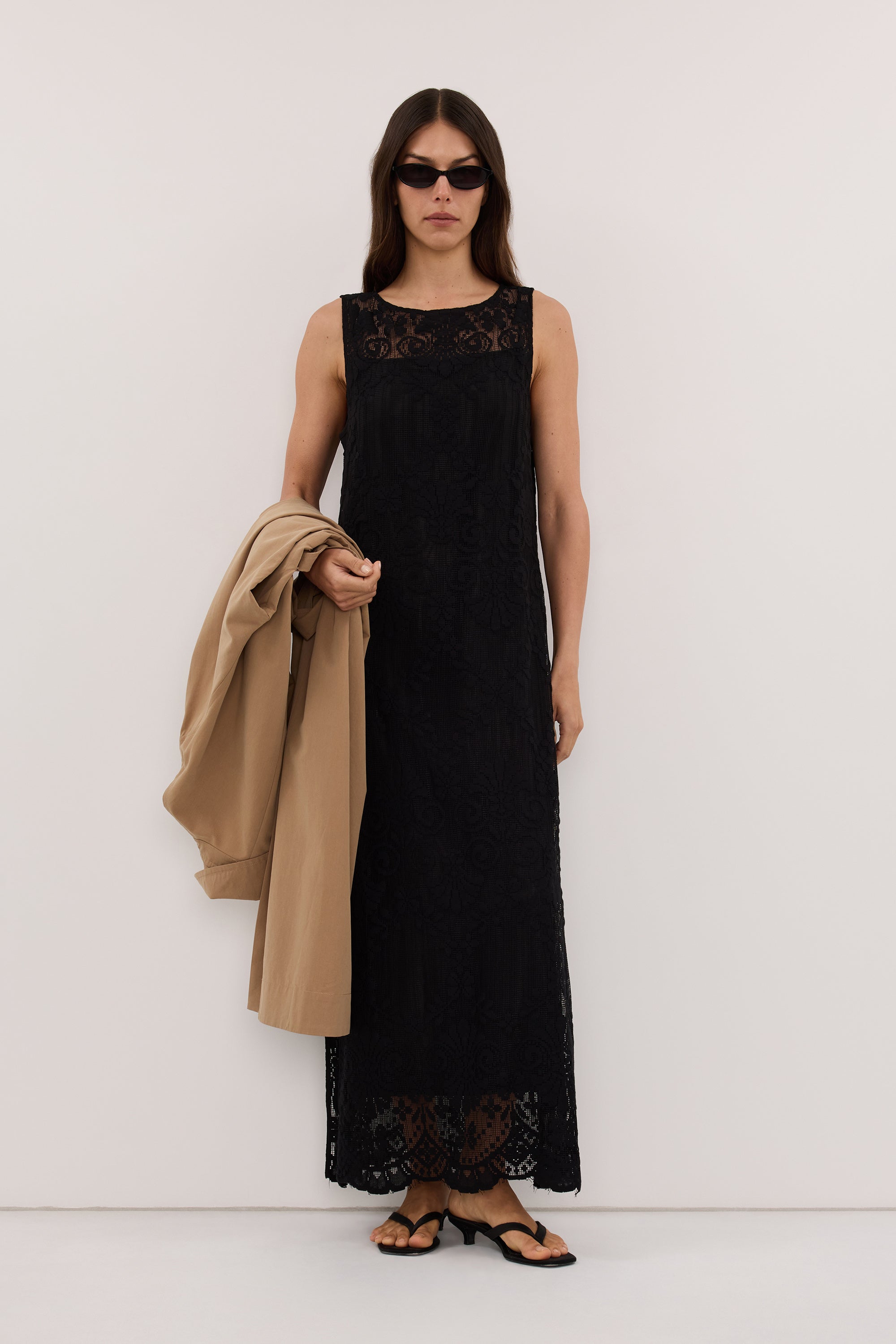 REINA BLACK LACE MIDI DRESS