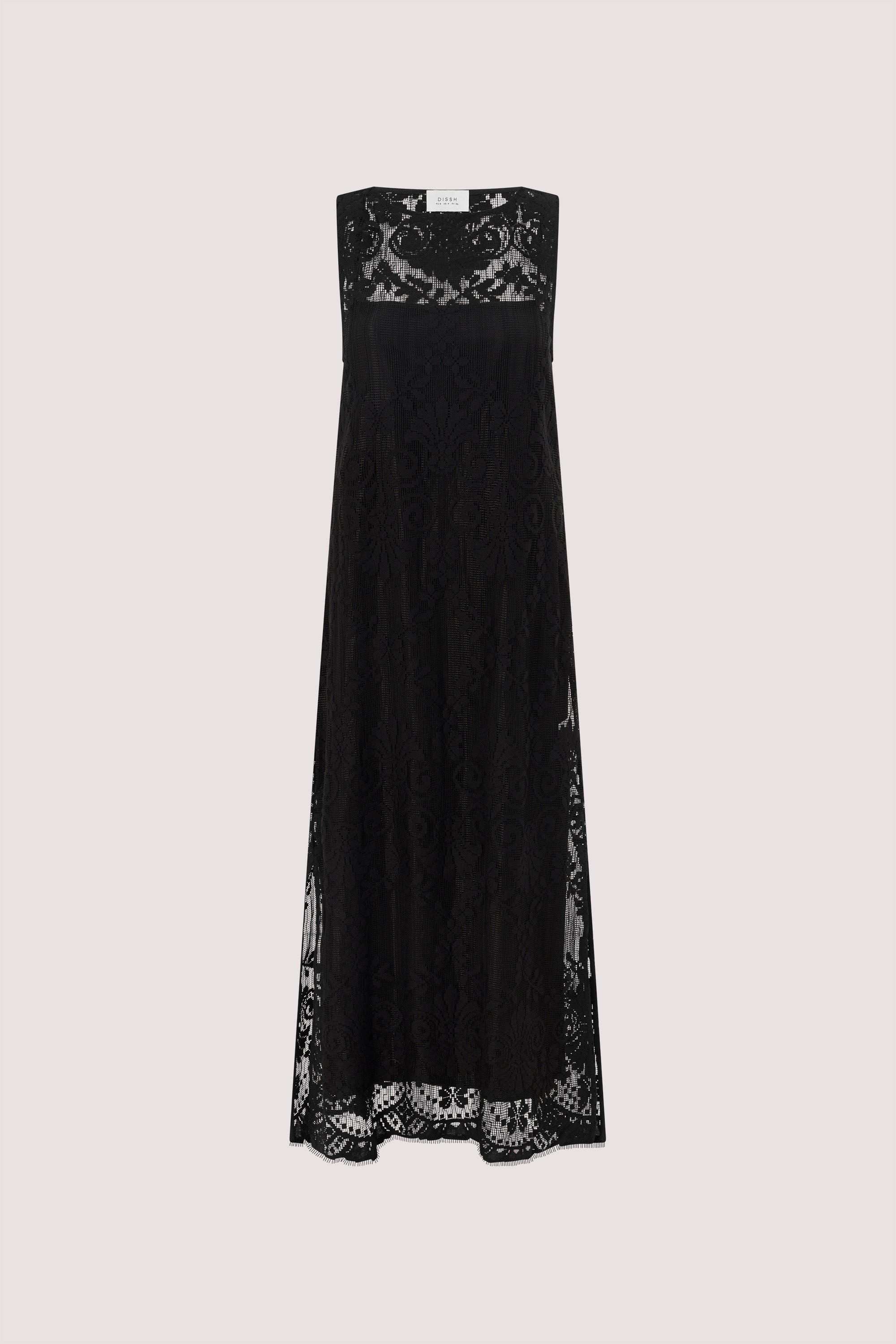 REINA BLACK LACE MIDI DRESS