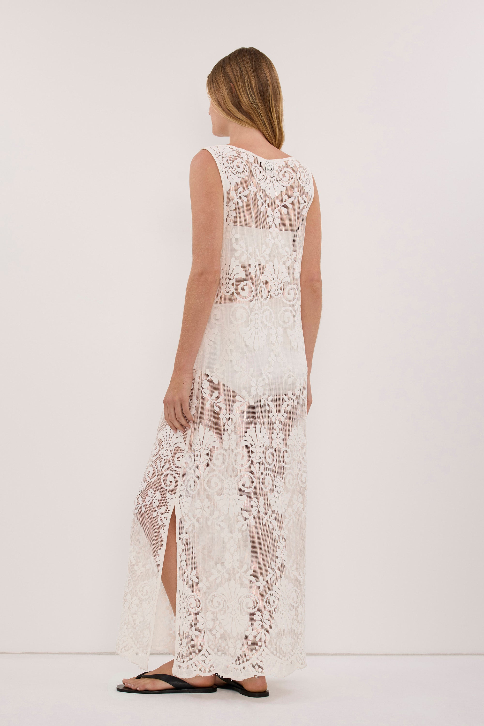 REINA IVORY LACE MIDI DRESS