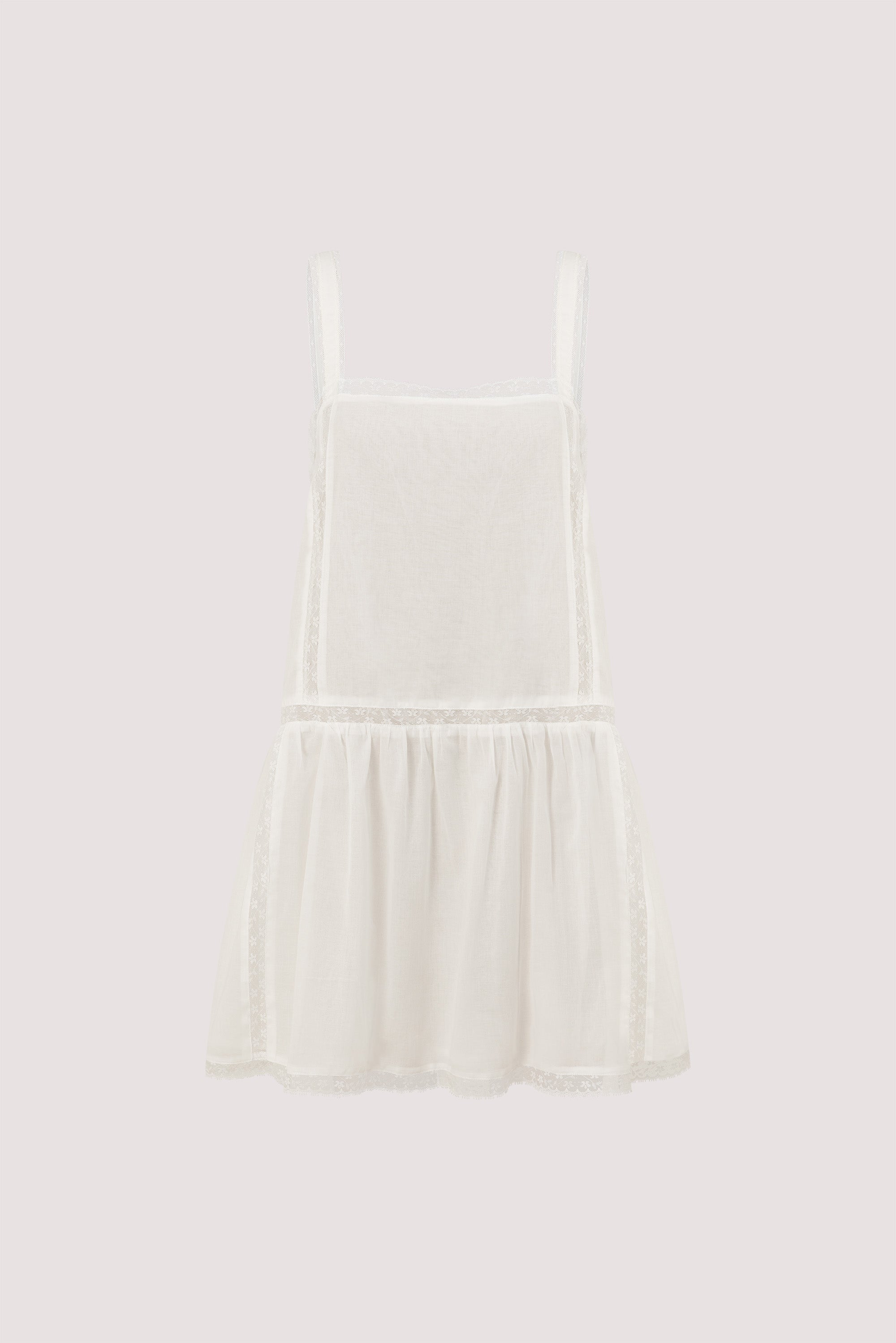 ROSIN WHITE COTTON VOILE MINI DRESS