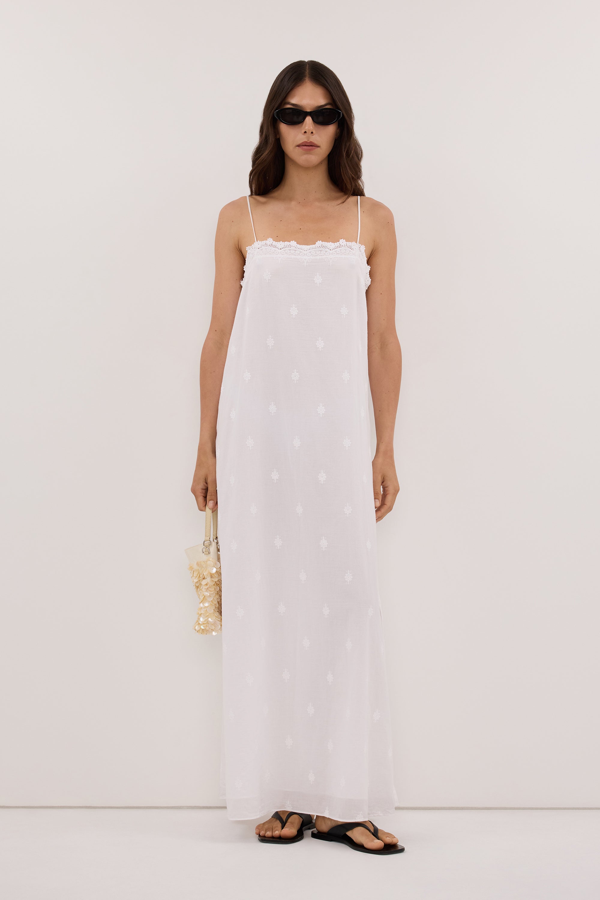 SIERRA WHITE COTTON MIDI DRESS - PRE ORDER