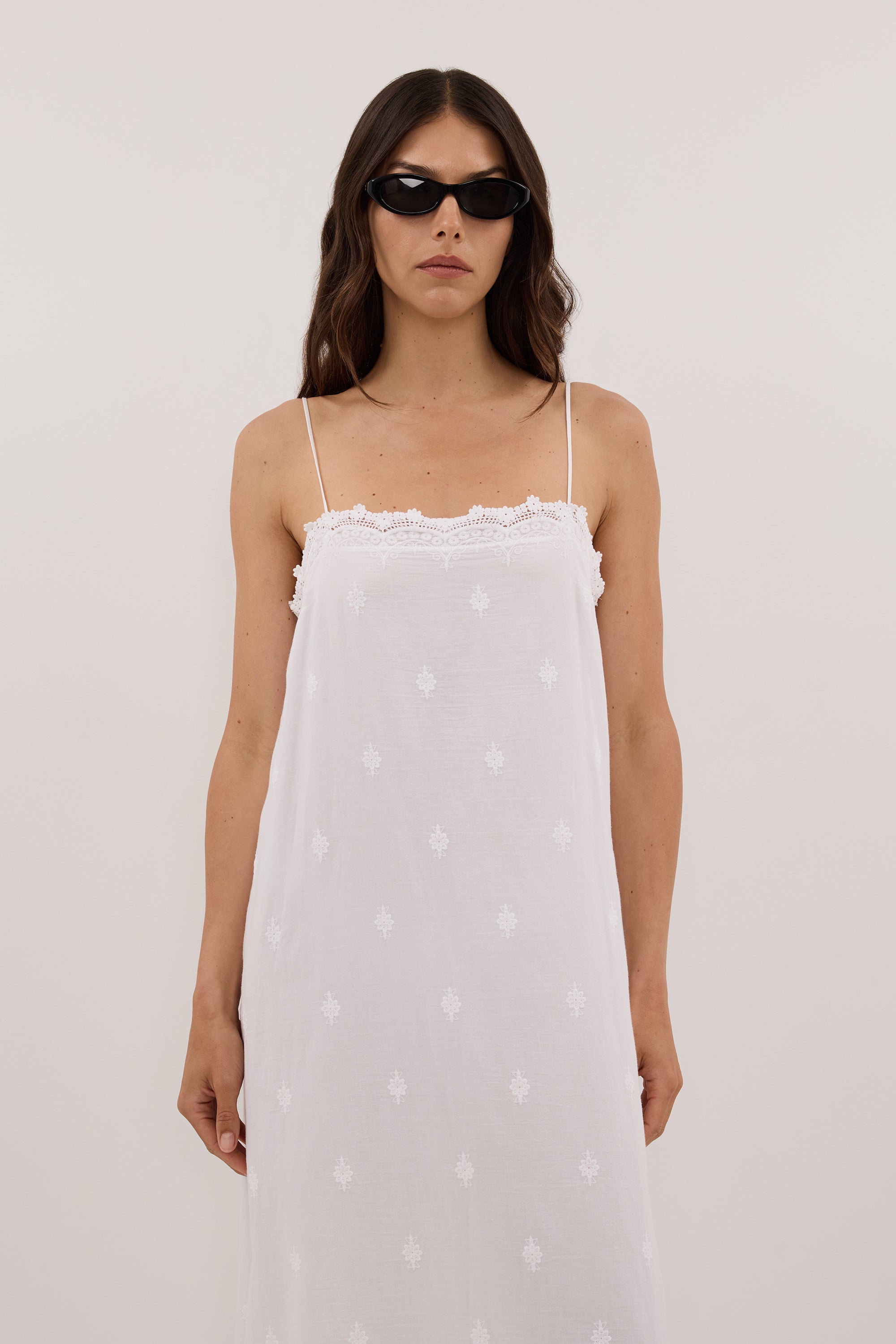 SIERRA WHITE COTTON MIDI DRESS - PRE ORDER