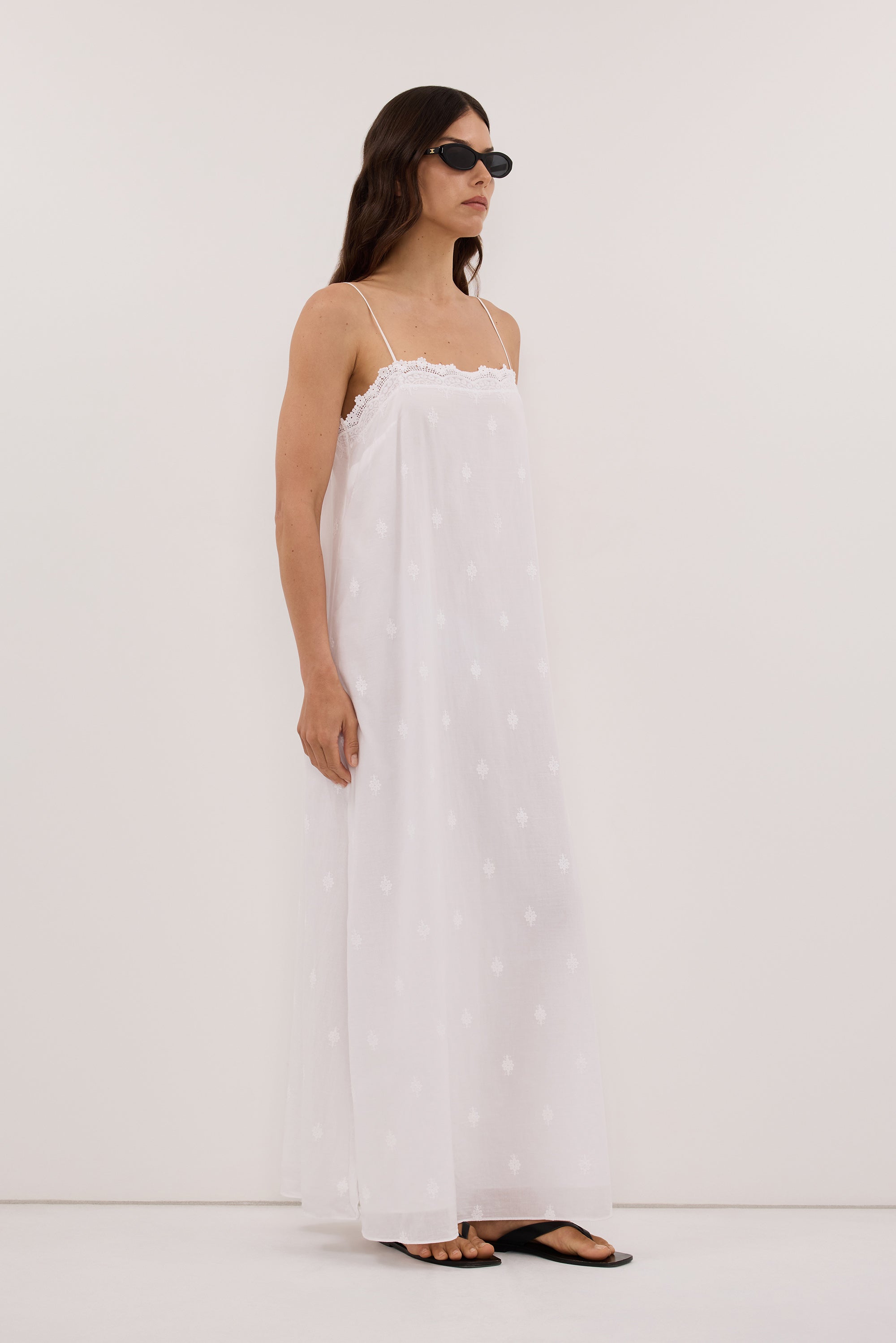 SIERRA WHITE COTTON MIDI DRESS - PRE ORDER