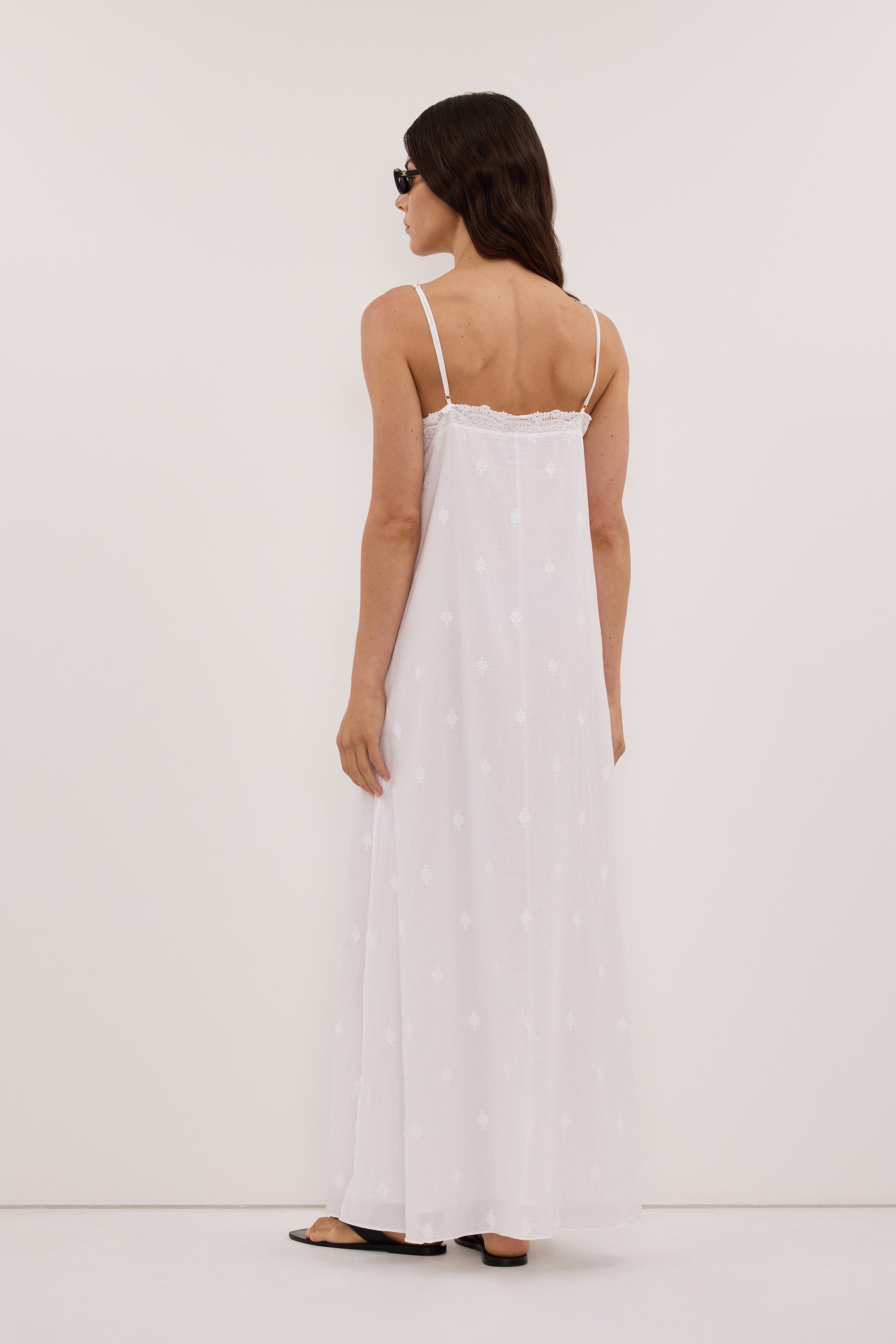 SIERRA WHITE COTTON MIDI DRESS - PRE ORDER