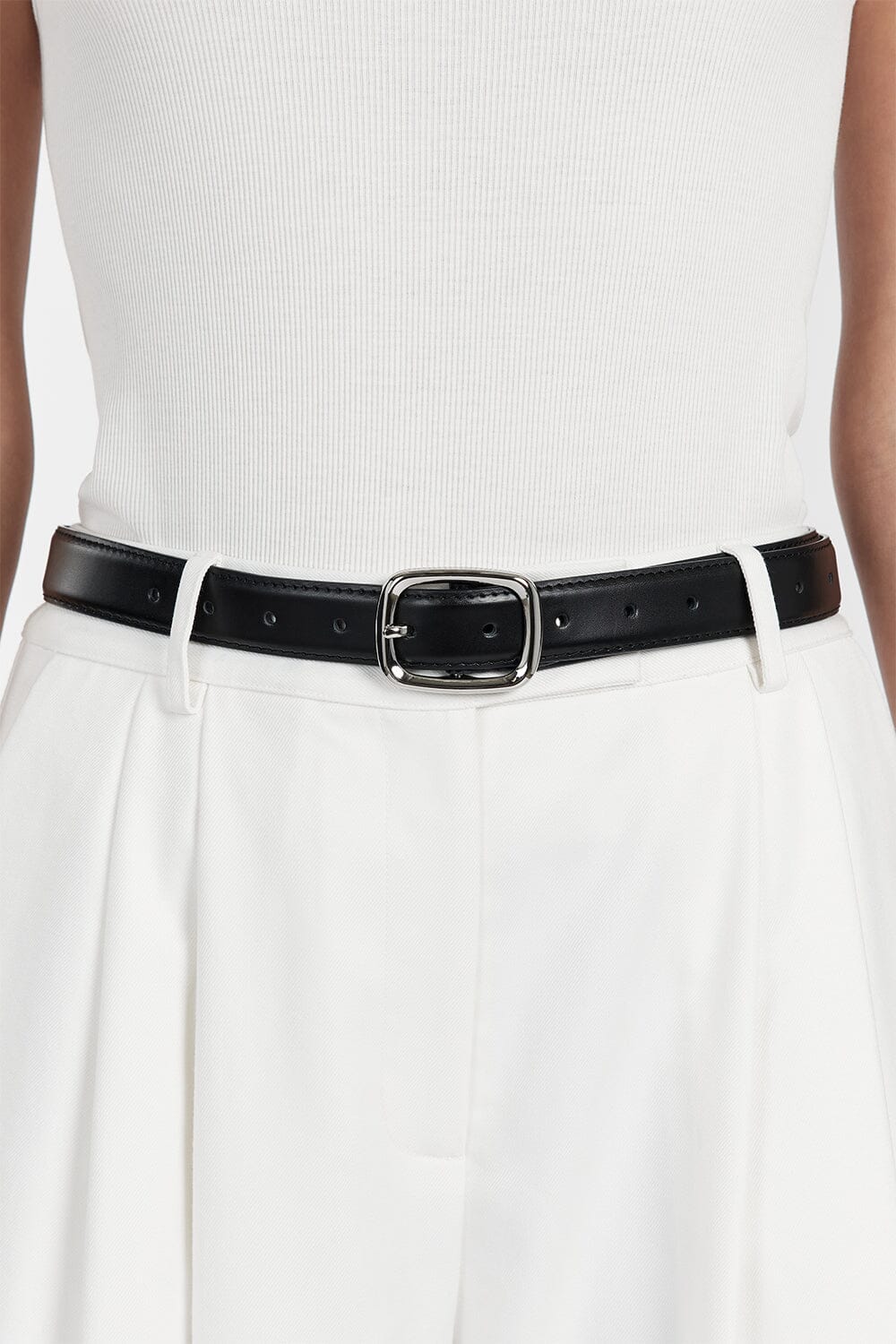 BRADFORD SILVER LEATHER BELT Accessories DISSH Boutiques 