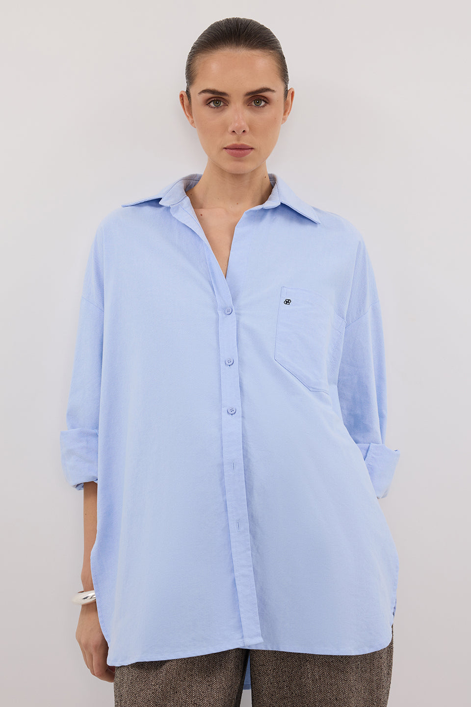 RHEA BLUE COTTON SHIRT Clothing DISSH Boutiques 