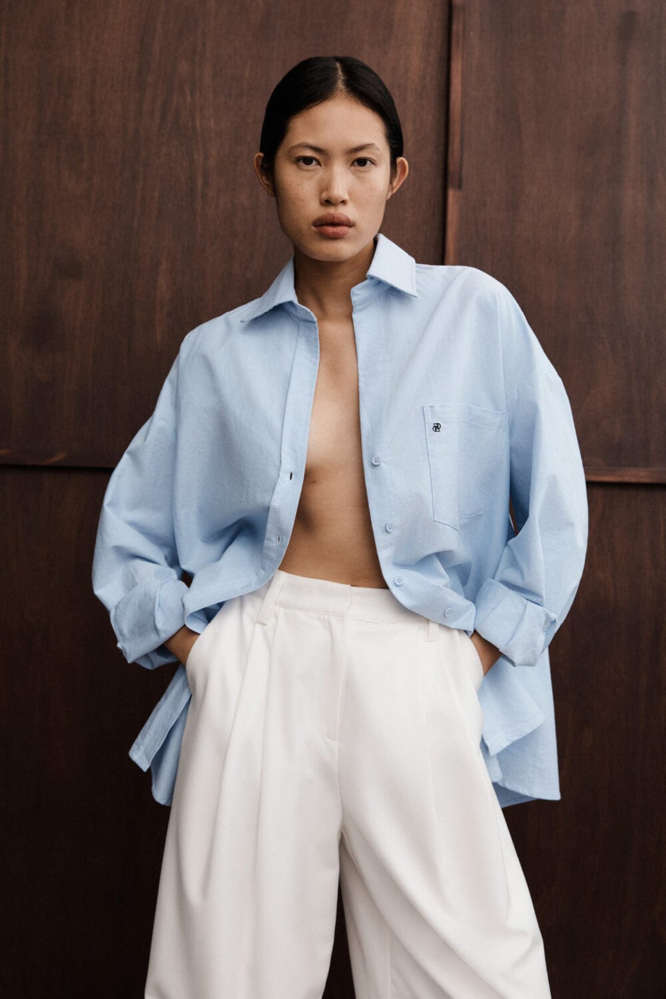 RHEA BLUE OVERSIZED COTTON SHIRT Clothing DISSH Boutiques 
