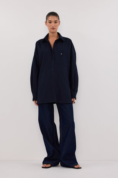 Aude wearing RHEA INK OVERSIZED COTTON SHIRT