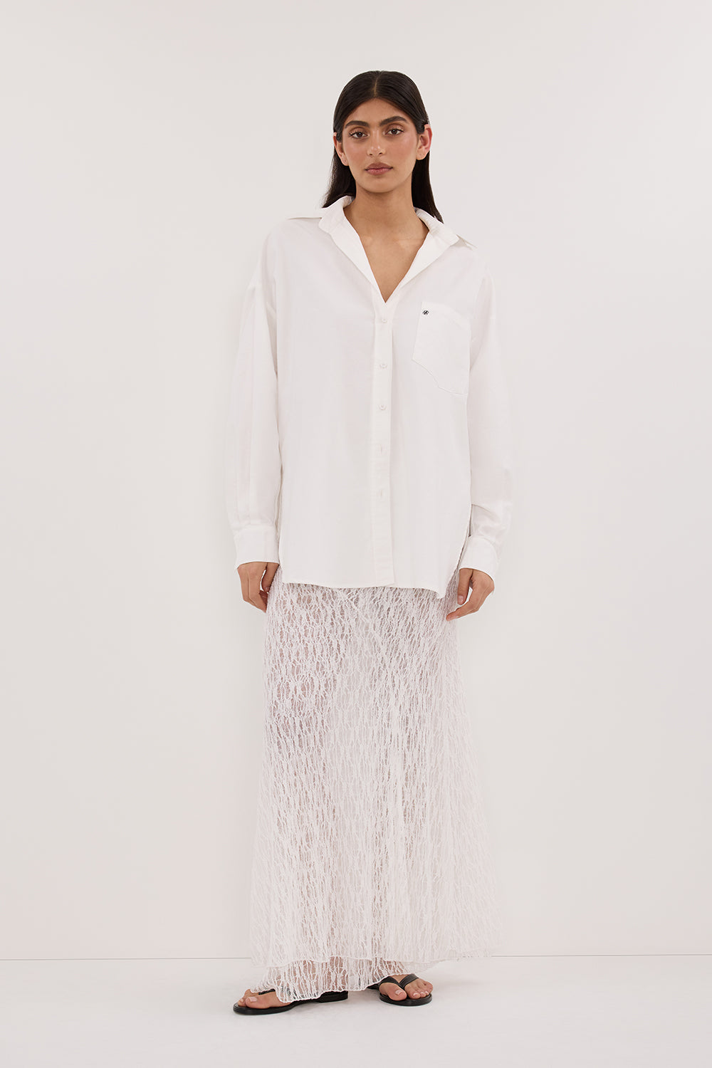 RHEA WHITE COTTON SHIRT Clothing DISSH Boutiques 10 WHITE 