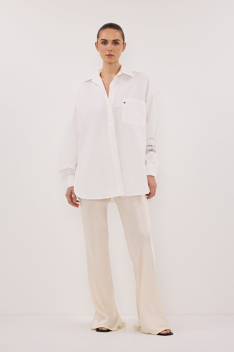 RHEA WHITE COTTON SHIRT Clothing DISSH Boutiques 10 WHITE 