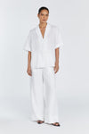 EMELIA WHITE LINEN WRAP SHIRT