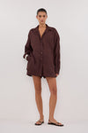 LUNE WALNUT LINEN SHIRT