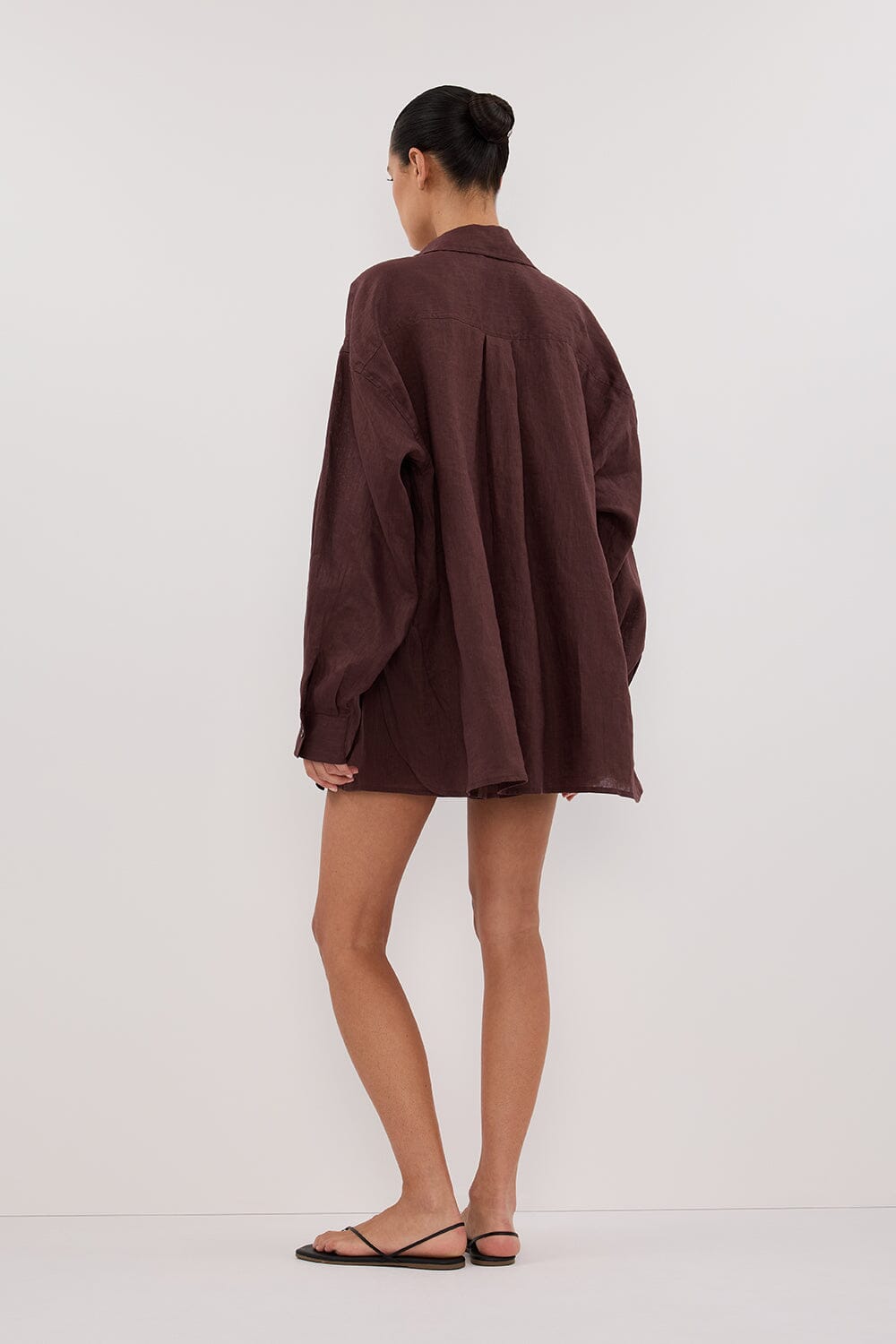 LUNE WALNUT LINEN SHIRT Clothing DISSH Boutiques 