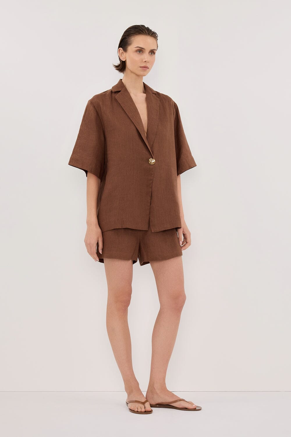 NALA FONDANT LINEN RESORT SHIRT Clothing DISSH Boutiques 