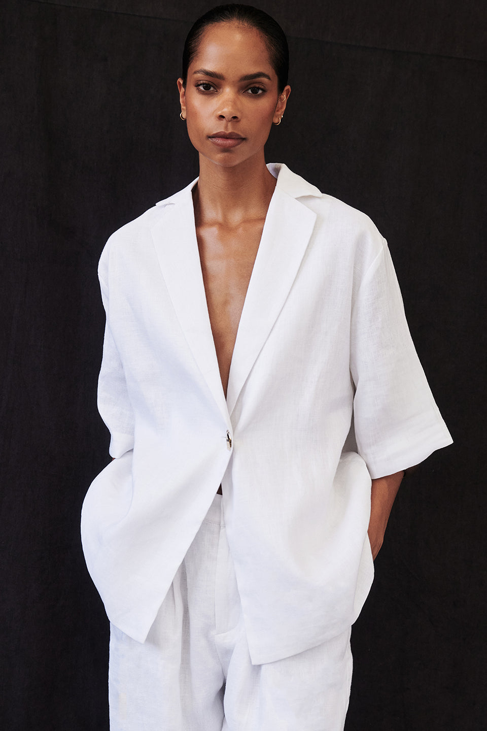 NALA WHITE LINEN RESORT SHIRT Clothing DISSH Boutiques 6 WHITE 