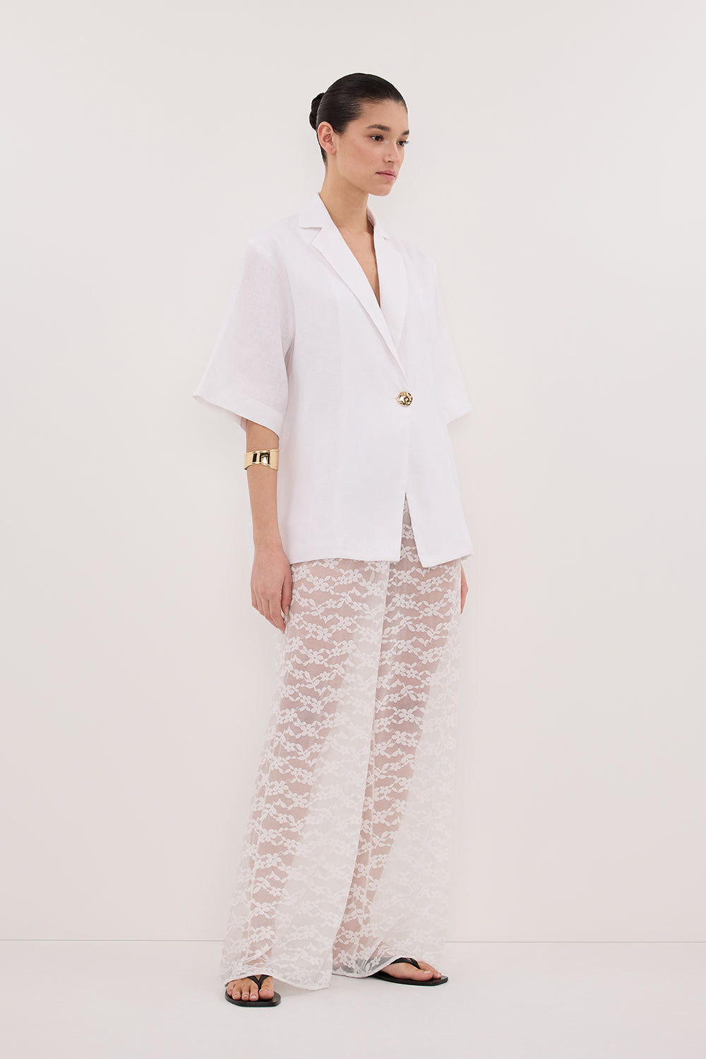 NALA WHITE LINEN RESORT SHIRT Clothing DISSH Boutiques 