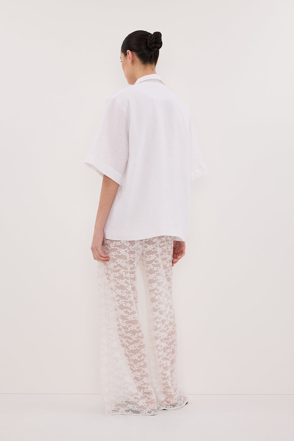 NALA WHITE LINEN RESORT SHIRT Clothing DISSH Boutiques 