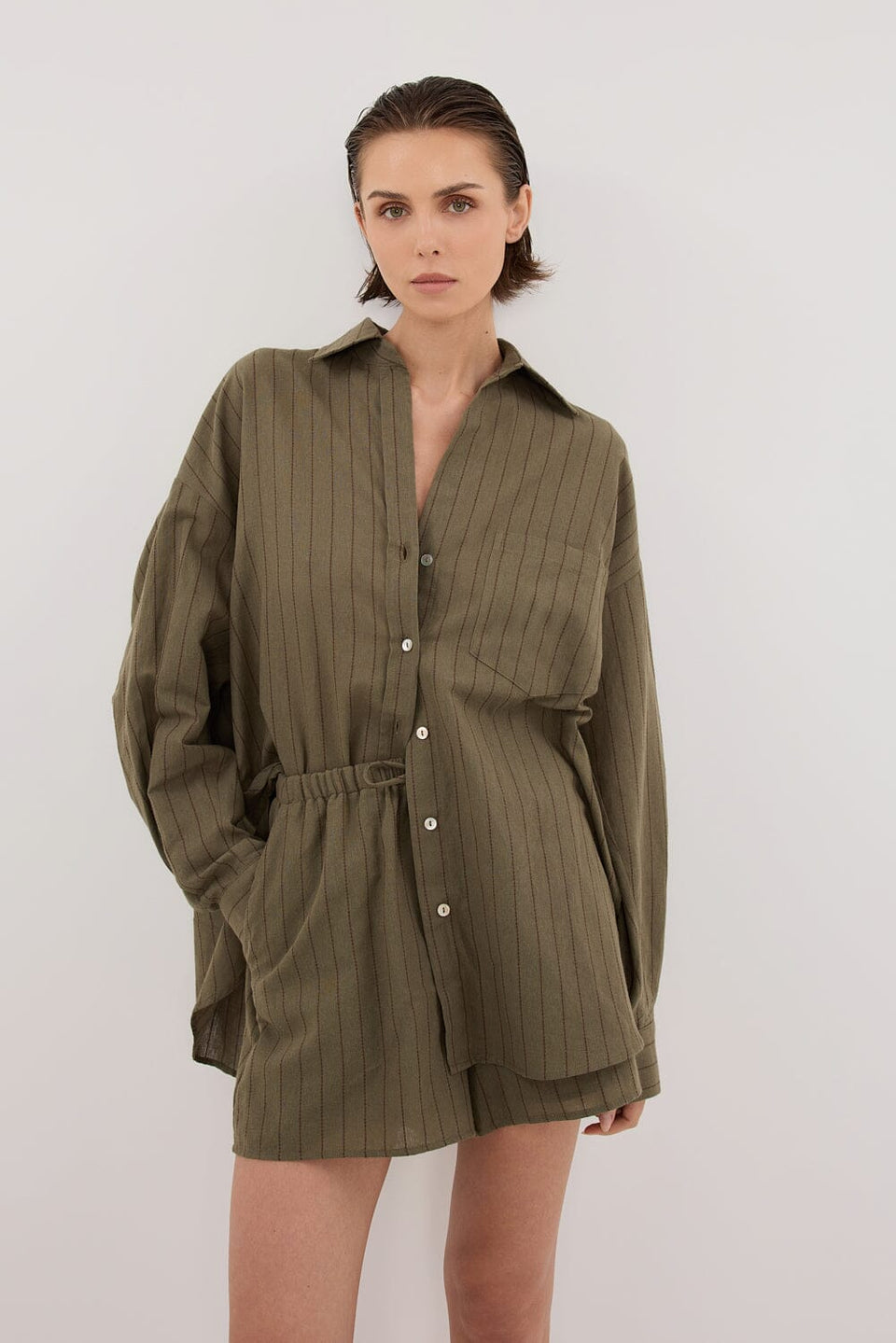 OLLIE MOSS STRIPE SHIRT Clothing DISSH Boutiques 