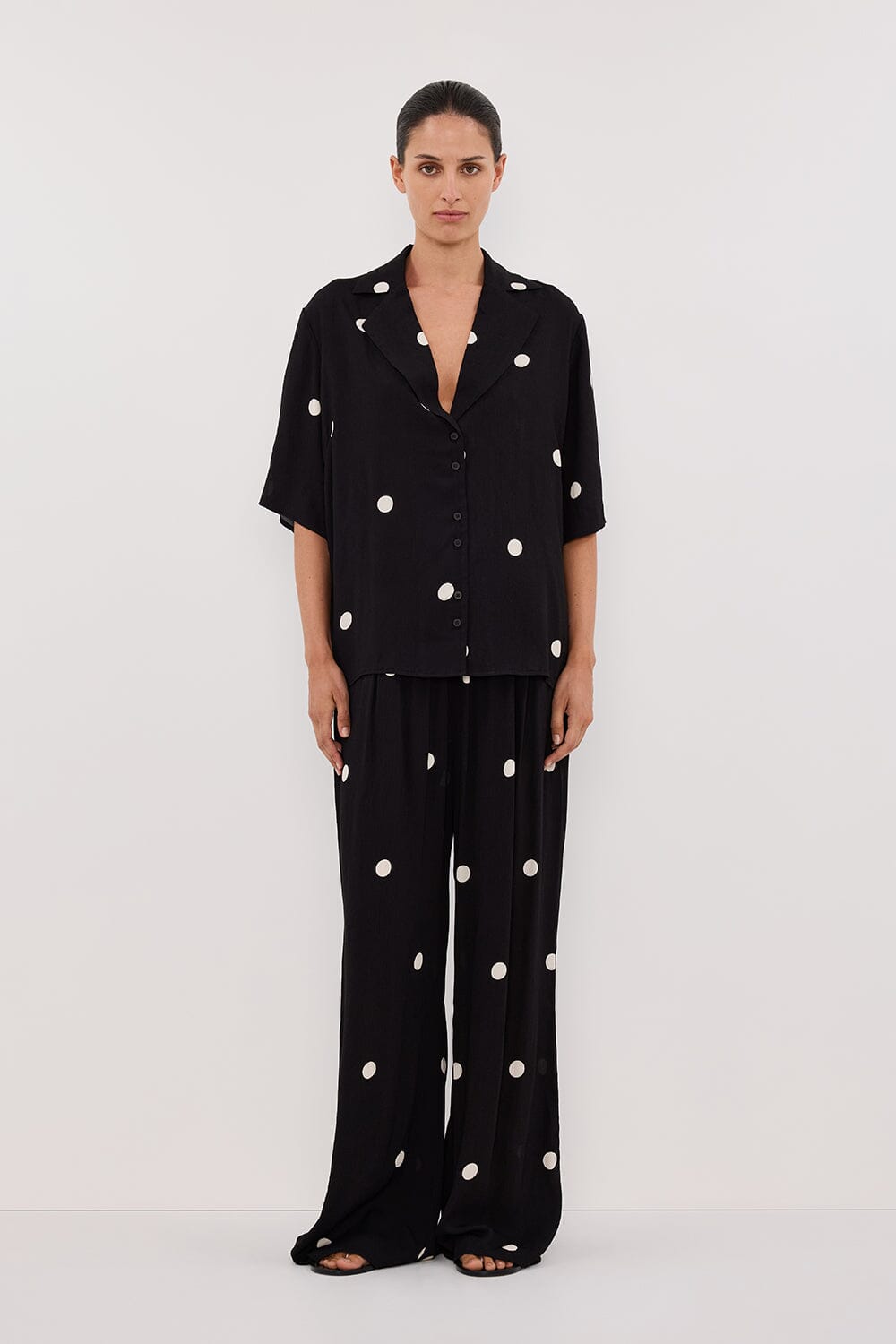 LAURA SPOT SHORT SLEEVE SHIRT Clothing DISSH Boutiques 