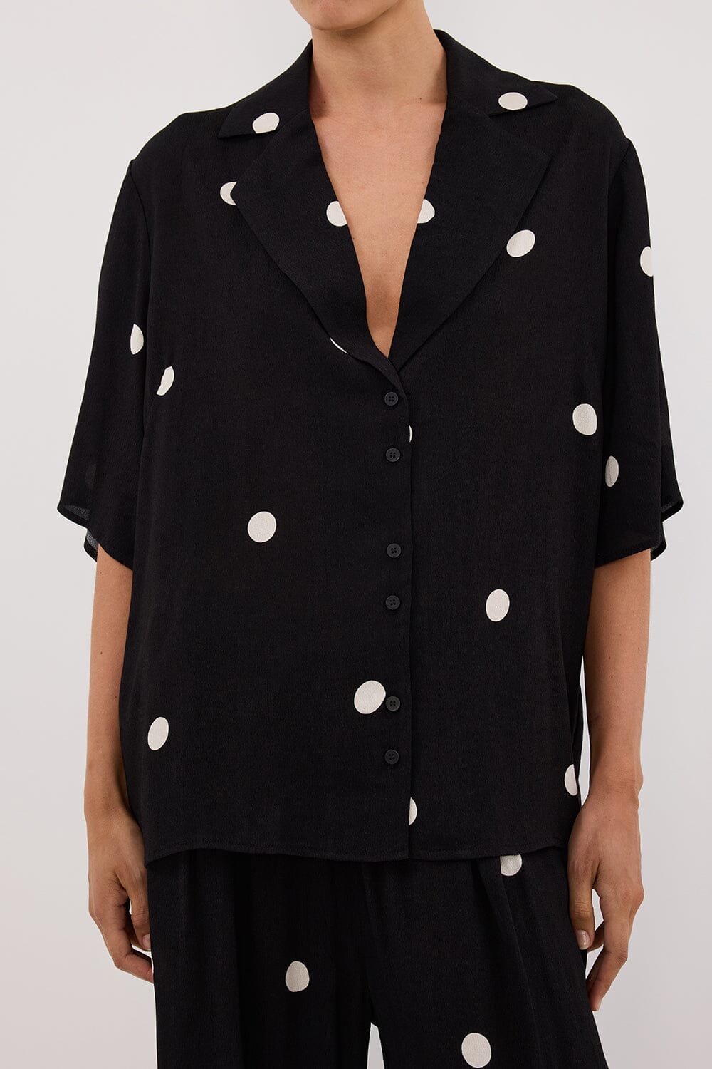 LAURA SPOT SHORT SLEEVE SHIRT Clothing DISSH Boutiques 