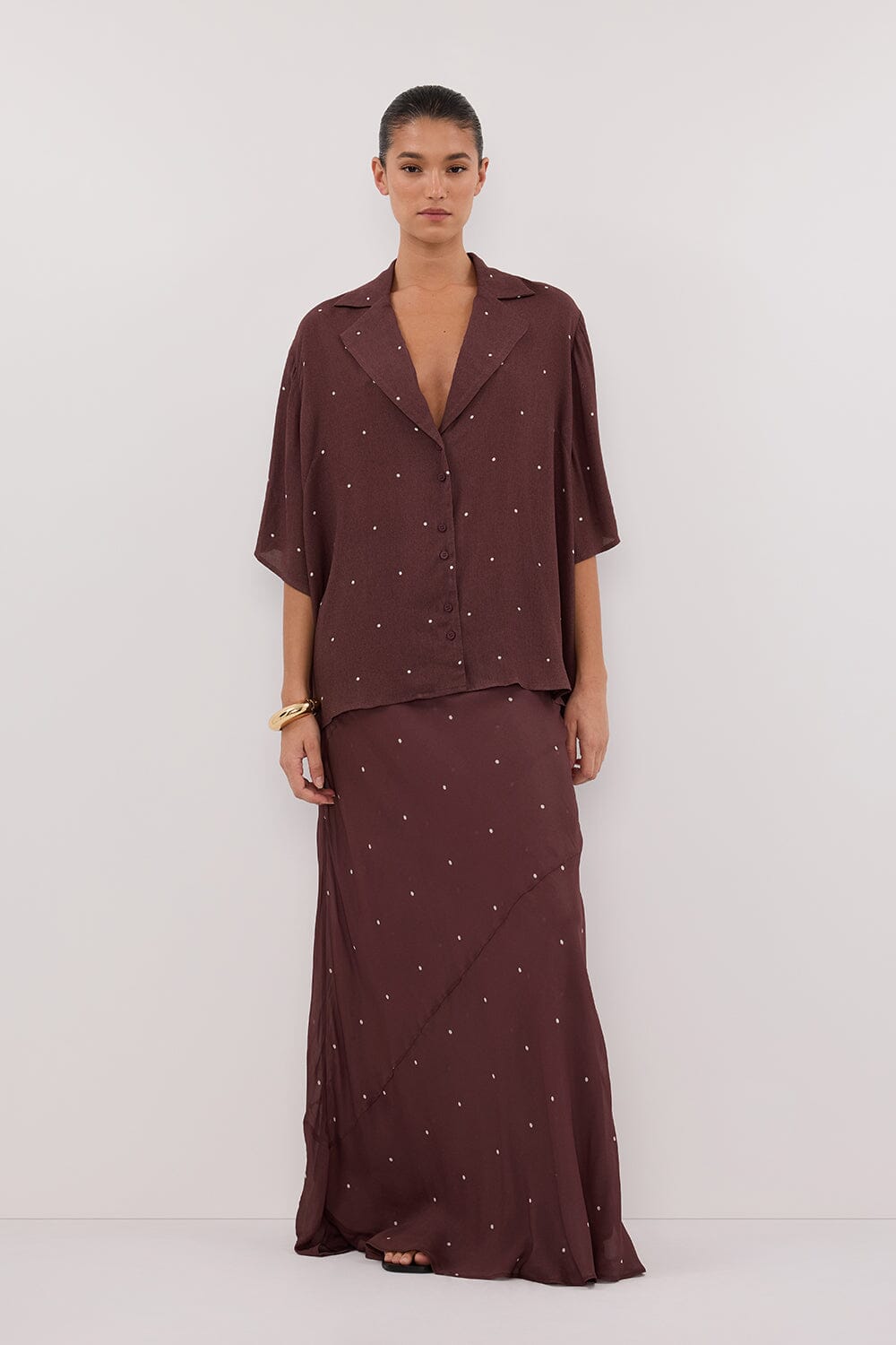MELROSE WALNUT SHORT SLEEVE SHIRT Clothing DISSH Boutiques 