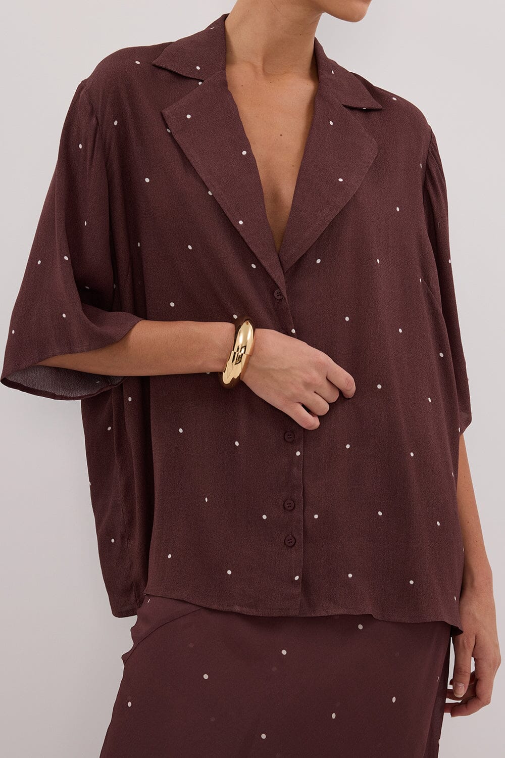 MELROSE WALNUT SHORT SLEEVE SHIRT Clothing DISSH Boutiques 